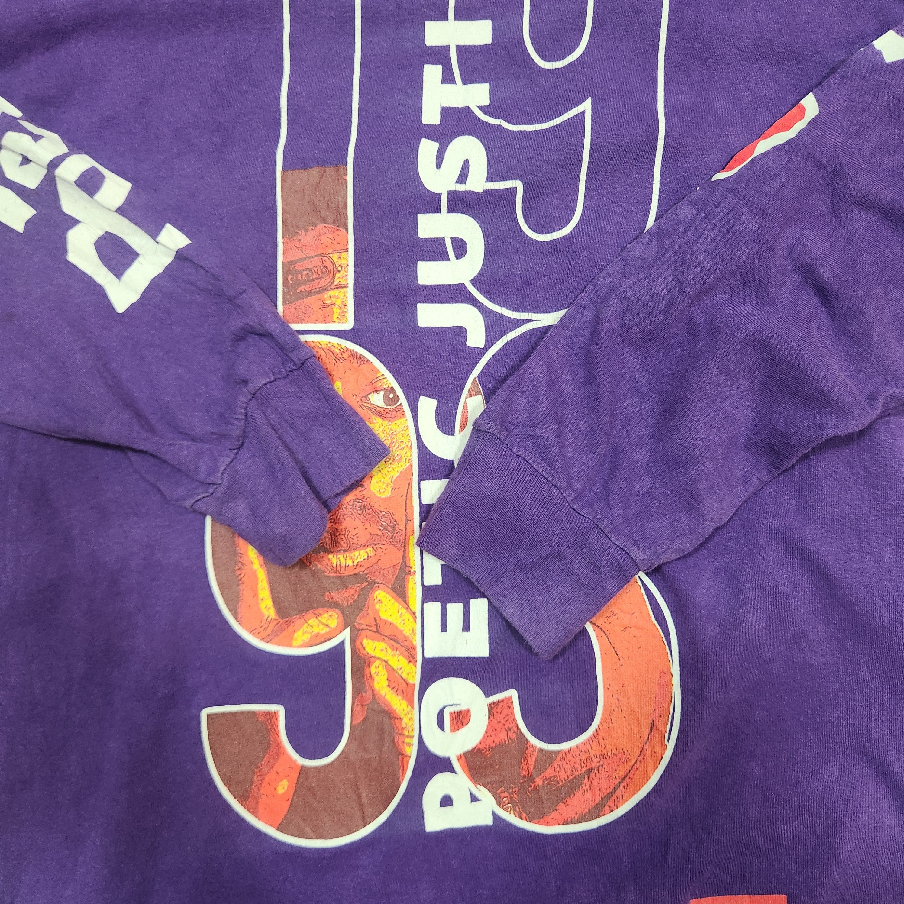 Rap Tees Tupac Shakur Poetic Justice 1993 Purple Long Sleeves Size US M / EU 48-50 / 2 - 14 Thumbnail