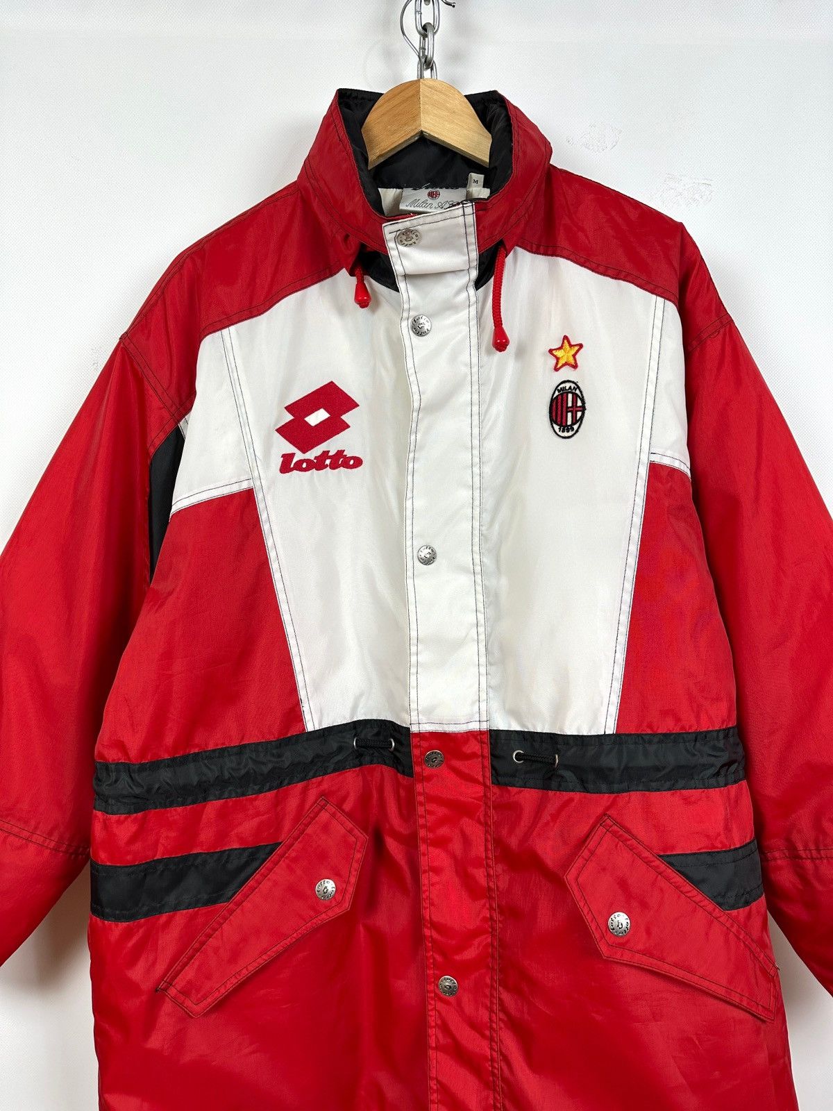 Lotto Sport 90s Vintage Lotto AC Milan Soccer Parka Coat Jacket Size US M / EU 48-50 / 2 - 5 Thumbnail