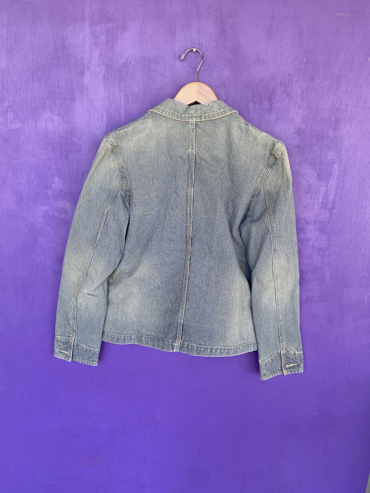 Other Vintage 00s American living pinstriped denim jacket Size US M / EU 48-50 / 2 - 2 Thumbnail