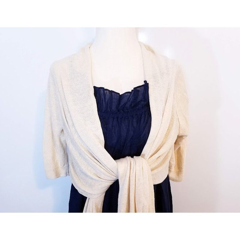 Whistles Linen open tie front cardigan sweater size 1 XS cream Size XS / US 0-2 / IT 36-38 - 2 Thumbnail
