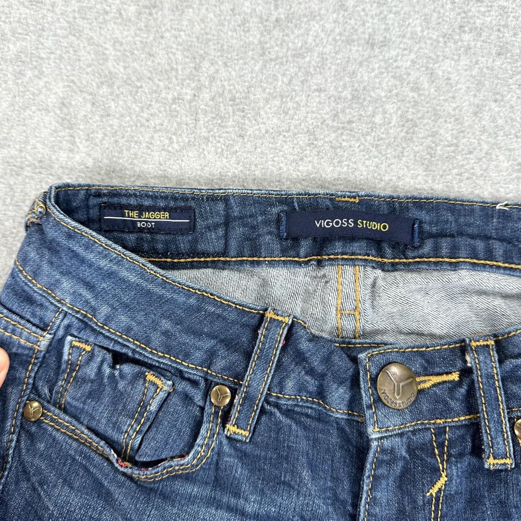 Vintage VIGOSS The Jagger Boot jeans Womens 24 Blue Bootcut Stretch Denim Shirt? Size 42" / US 20 - 5 Thumbnail
