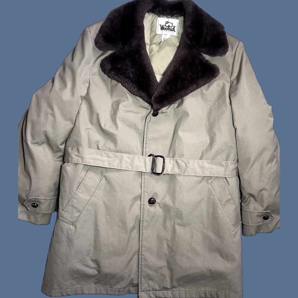 Vintage VINTAGE Woolrich Coat Mens Parka Down Insulated Lamb Belted Leather Buttons Wear 44 Beige Size US S / EU 44-46 / 1 - 1 Thumbnail