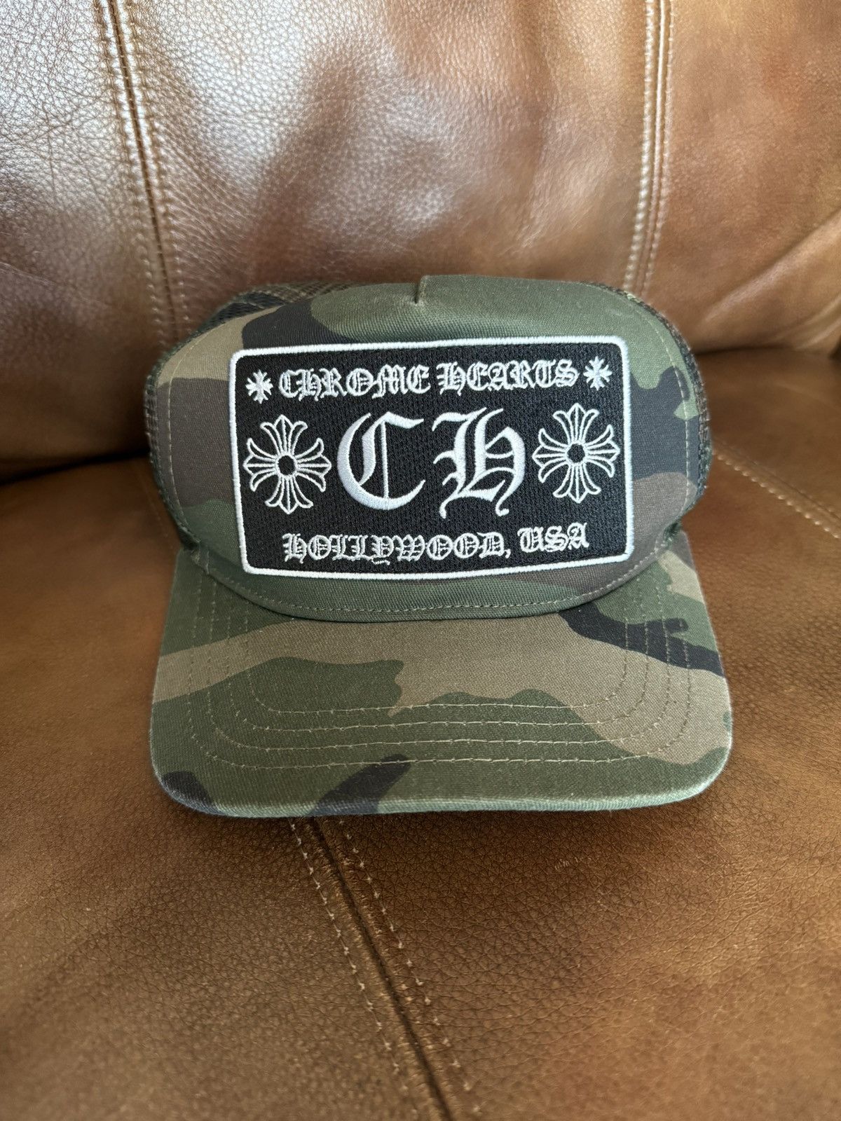 Pre-owned Chrome Hearts Camo Ch Trucker Hat