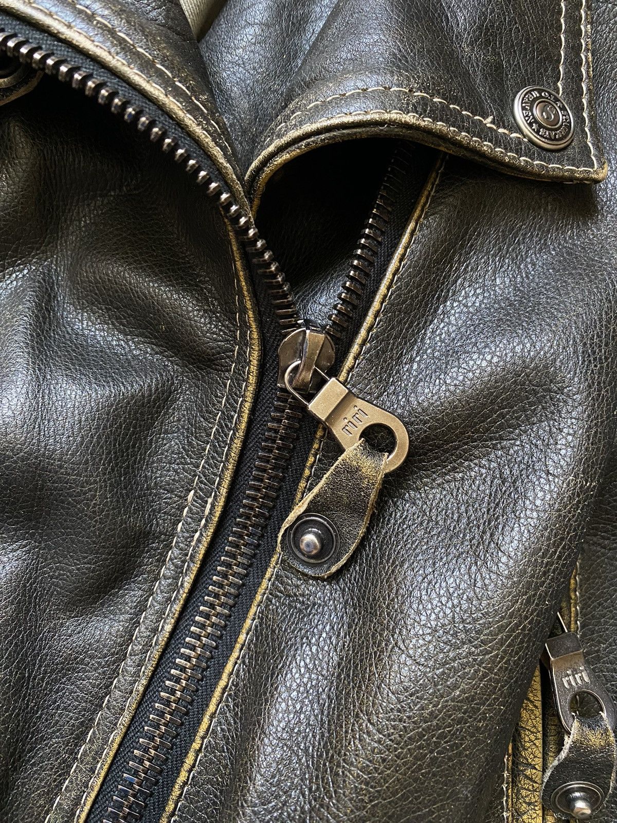 Designer Leather Jacket Stairways Riri Zipper Size US M / EU 48-50 / 2 - 7 Thumbnail