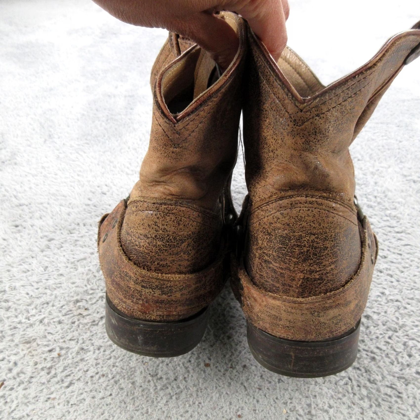 Frye Frye Boots Womens 7.5 Brown Leather Harness Ankle Biker Western Booties Size US 8 / IT 38 - 3 Thumbnail