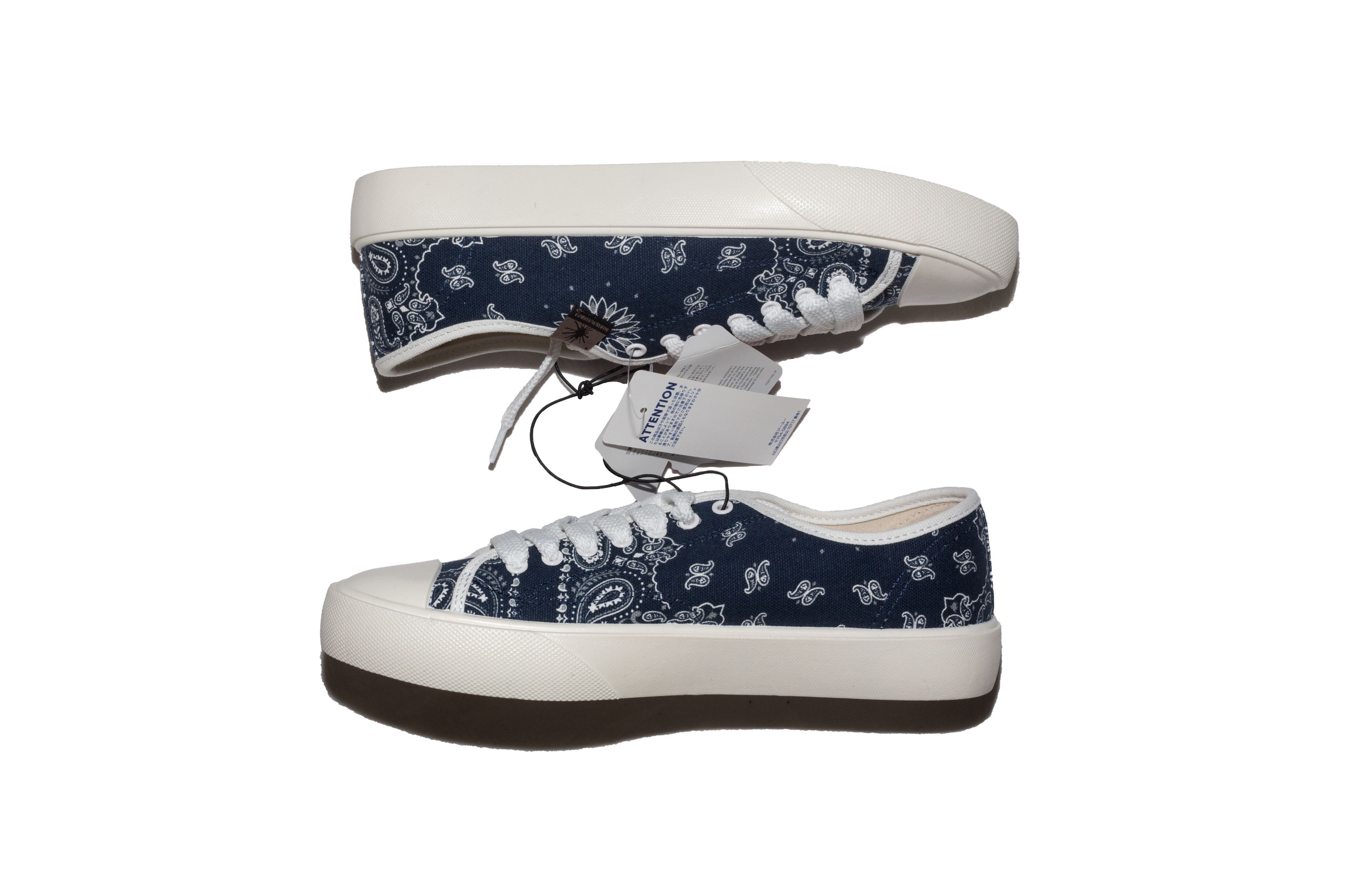 Maison MIHARA YASUHIRO Navy Paisley Lace Up Court Shoes Size US 8.5 / EU 41-42 - 8 Thumbnail