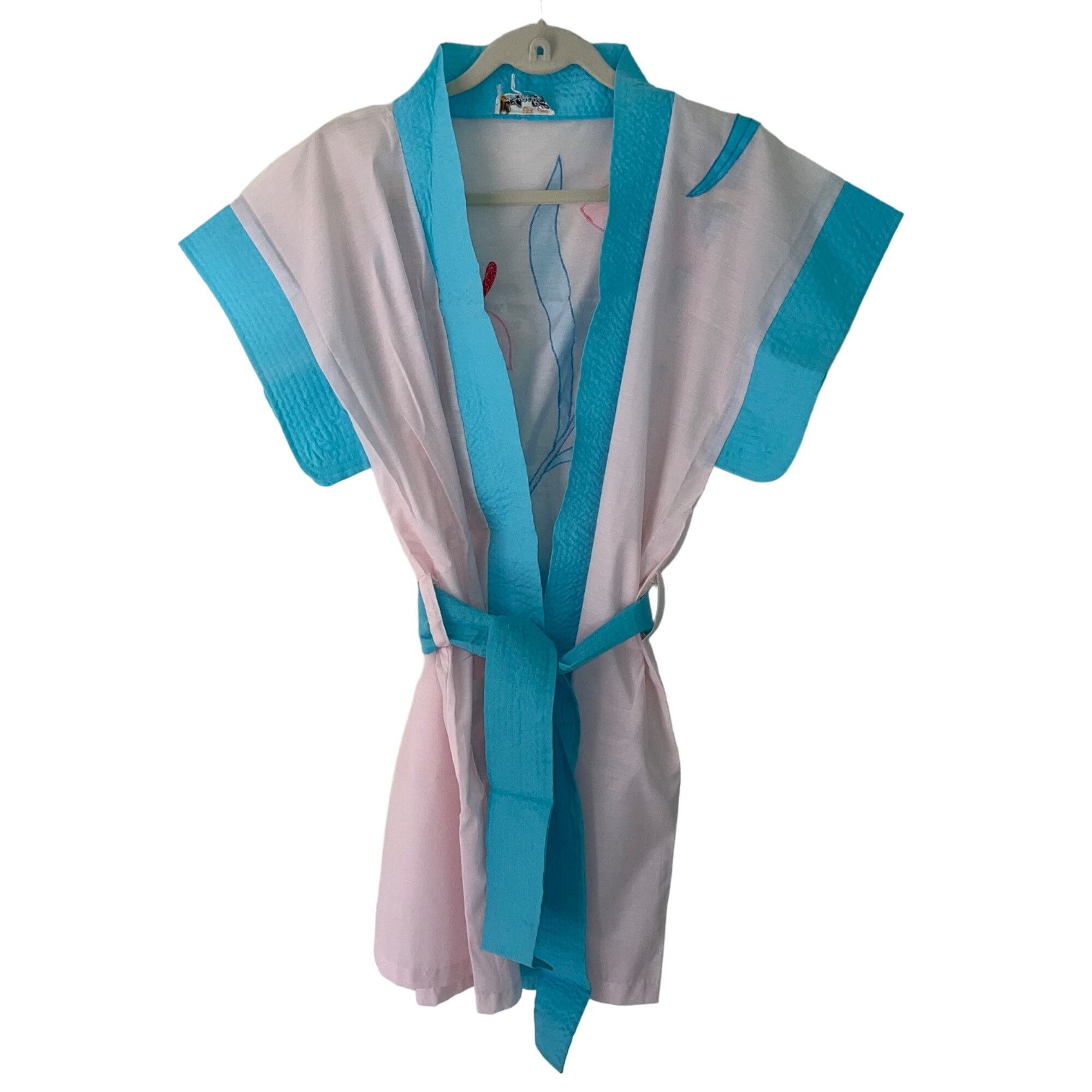 Lyre Bird Vintage Womens Robe Size Large Pink Floral
