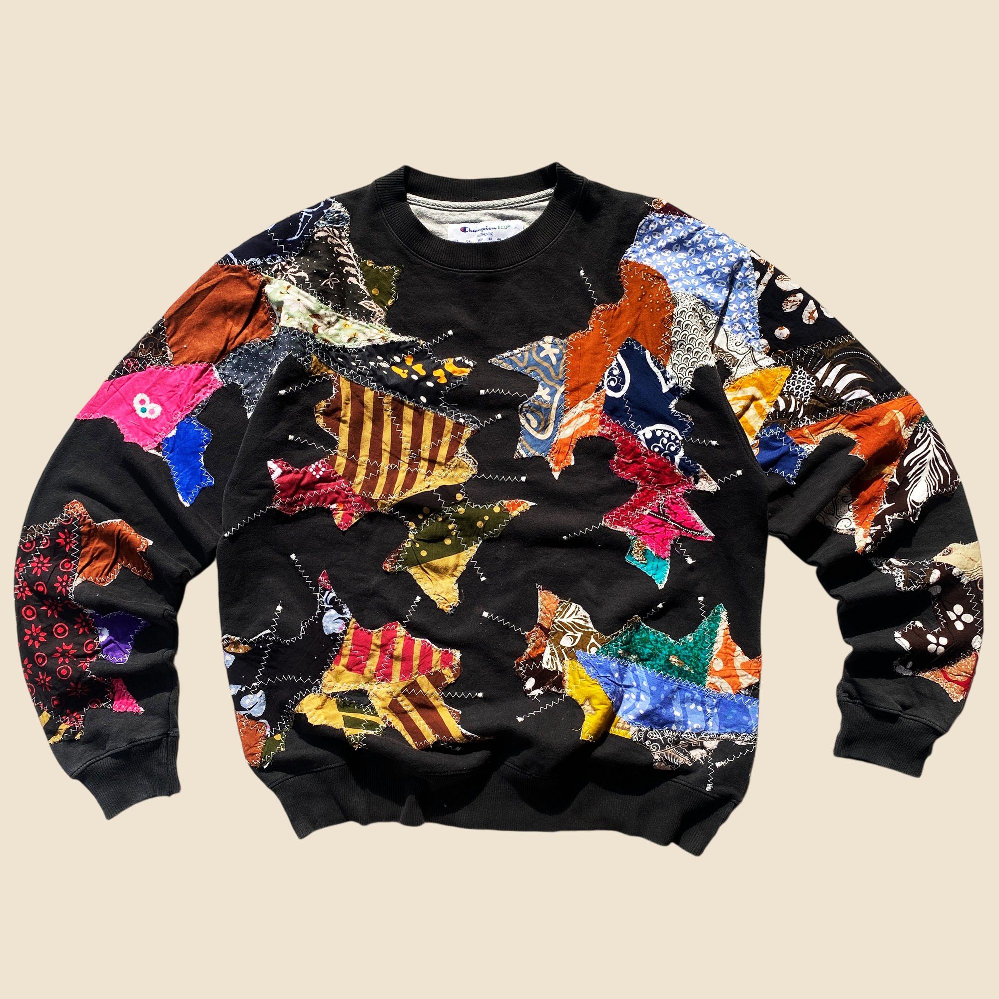 Handmade × Japanese Brand 1 OF 1 REWORKED INDONESIAN BATIK PATCHWORK SWEATSHIRT SIZE M Size US L / EU 52-54 / 3 - 1 Thumbnail