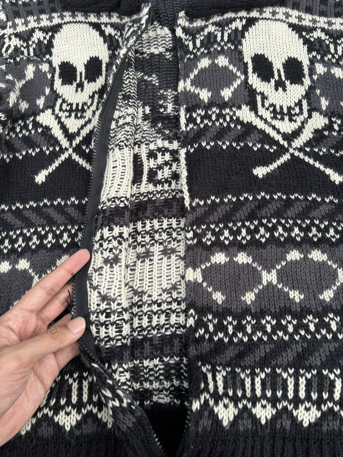 Vanson Leathers Vintage Vanson Skull Knit Sweater Zipper Size US L / EU 52-54 / 3 - 12 Thumbnail