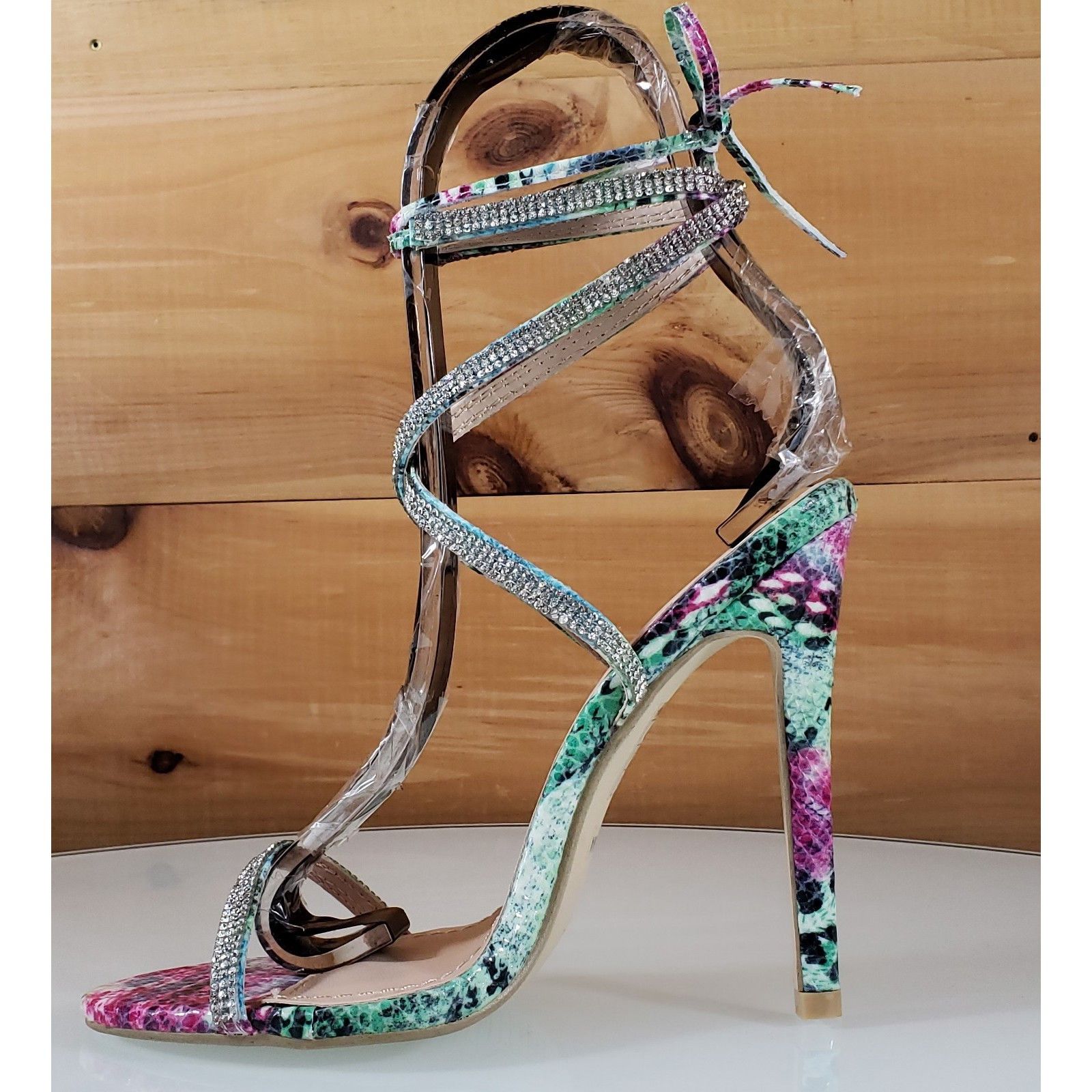 Other Seren Multi Snake Tie Up Strappy Rhinestone Stiletto - 4.5" Size US 10 / IT 40 - 4 Thumbnail