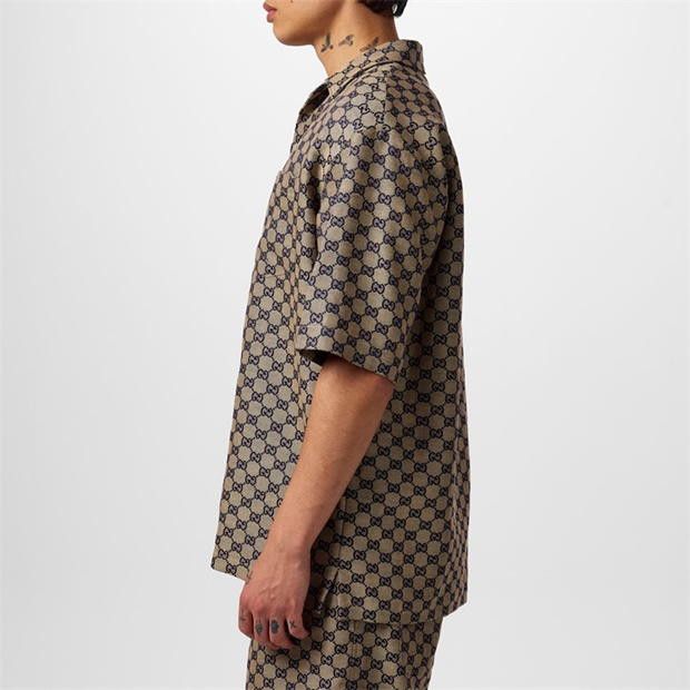 Gucci GUCCI Gg Linen Blend Canvas Shirt Size US L / EU 52-54 / 3 - 3 Thumbnail