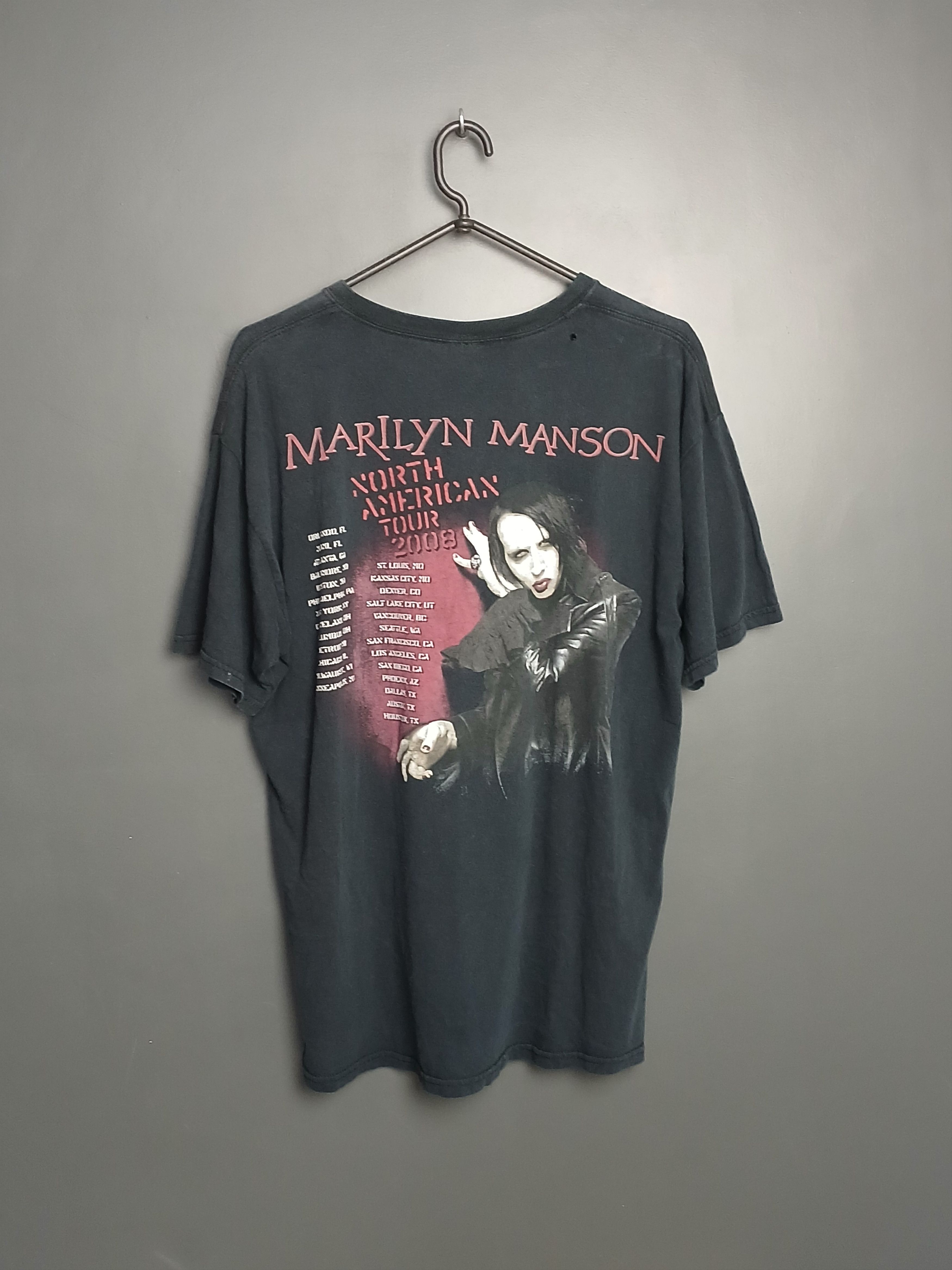 Band Tees × Marilyn Manson Marilyn Manson North American Tour 2008 T-Shirt Size US L / EU 52-54 / 3 - 2 Thumbnail