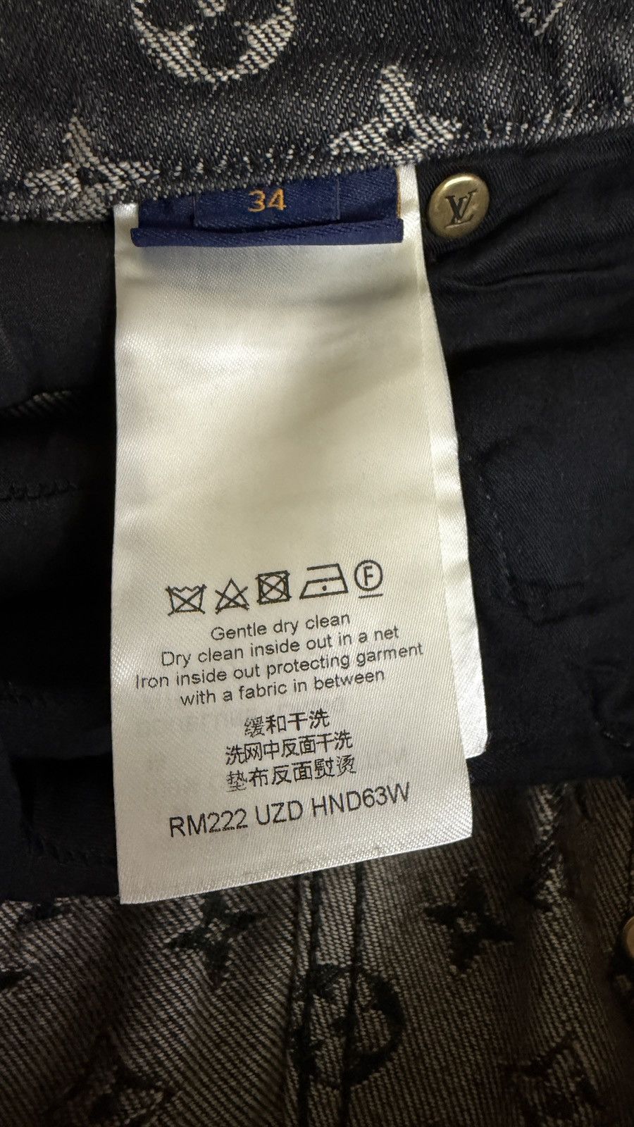 Louis Vuitton Louis Vuitton 34 Distressed Black Monogram Denim Jeans Size US 34 / EU 50 - 11 Thumbnail