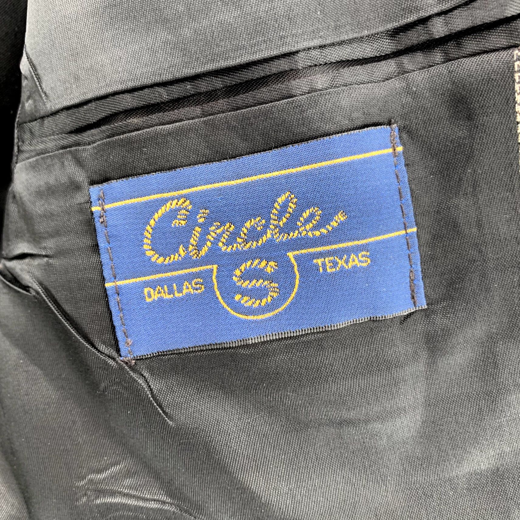 Vintage Circle S Blazer Men's 42L Gray Houndstooth Wool Blend Cowboy Texas USA Plaid Western Mens Size 42R - 4 Thumbnail
