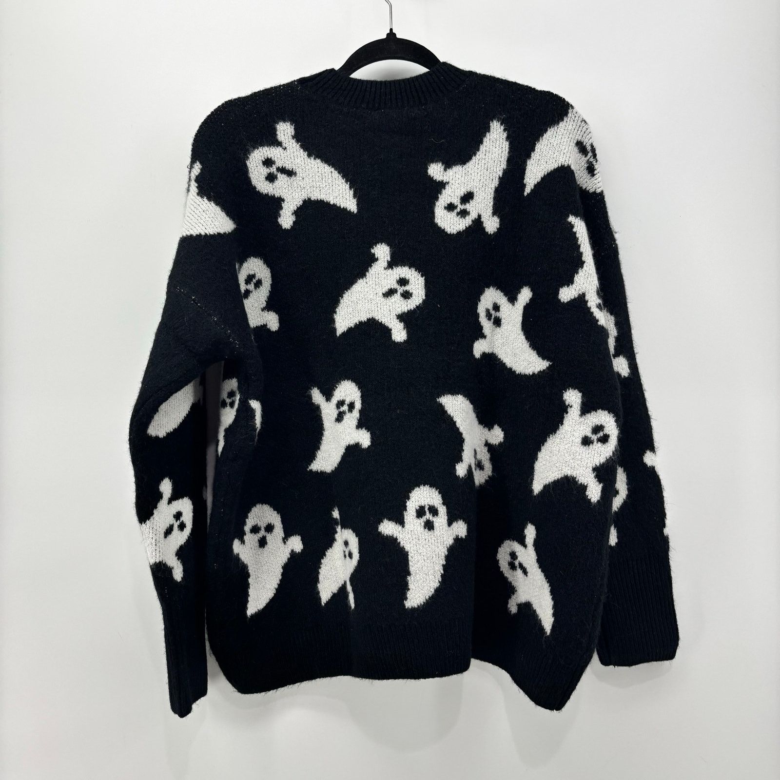 Vince Camuto Vince Camuto Womens Med Black White Ghost Halloween Sweater Size M / US 6-8 / IT 42-44 - 2 Thumbnail