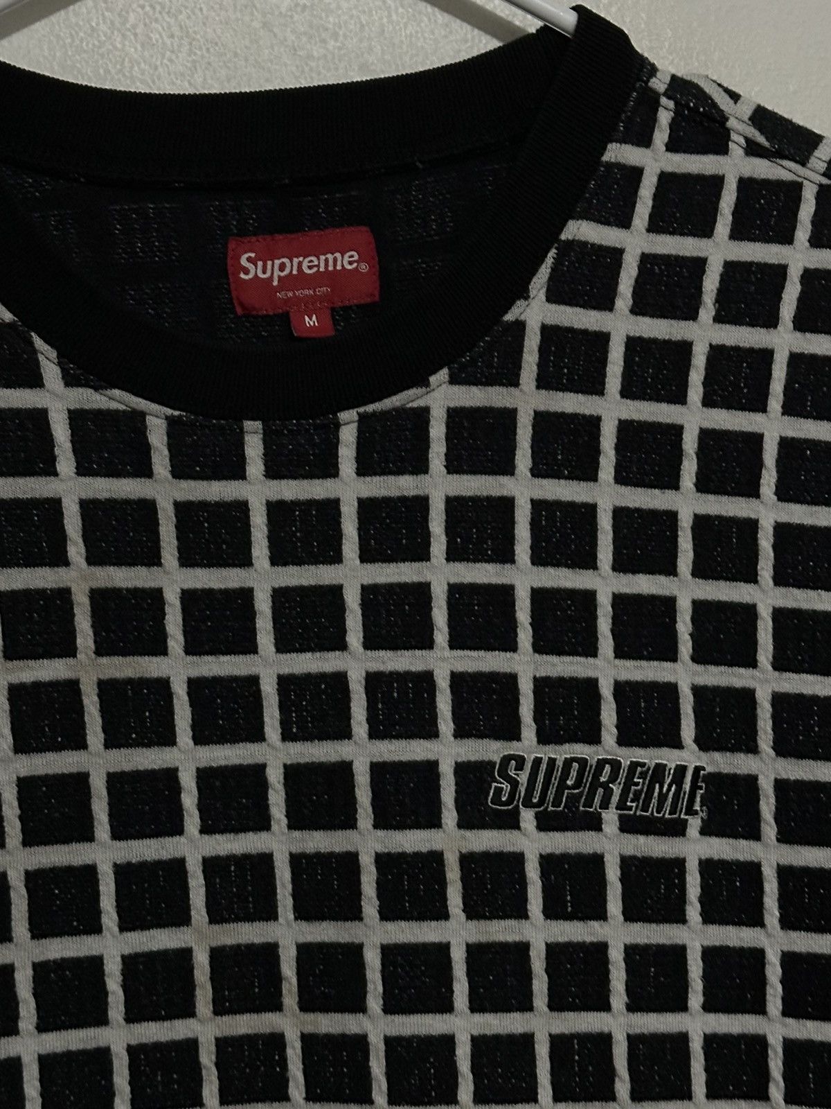 Supreme Supreme Grid Jacquard S/S Top Tee Size US M / EU 48-50 / 2 - 2 Thumbnail