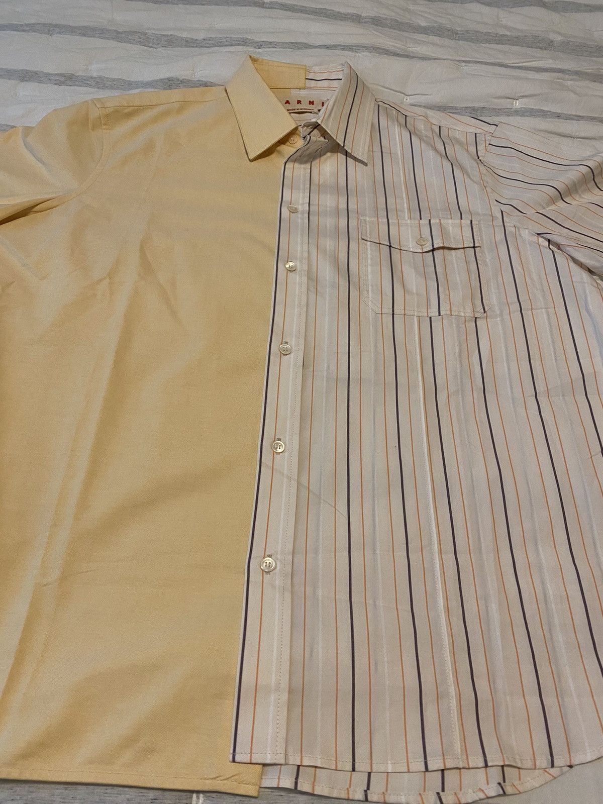 Marni Marni Half Poplin Stripe Shirt Sz54 NWT Size US XXL / EU 58 / 5 - 4 Thumbnail