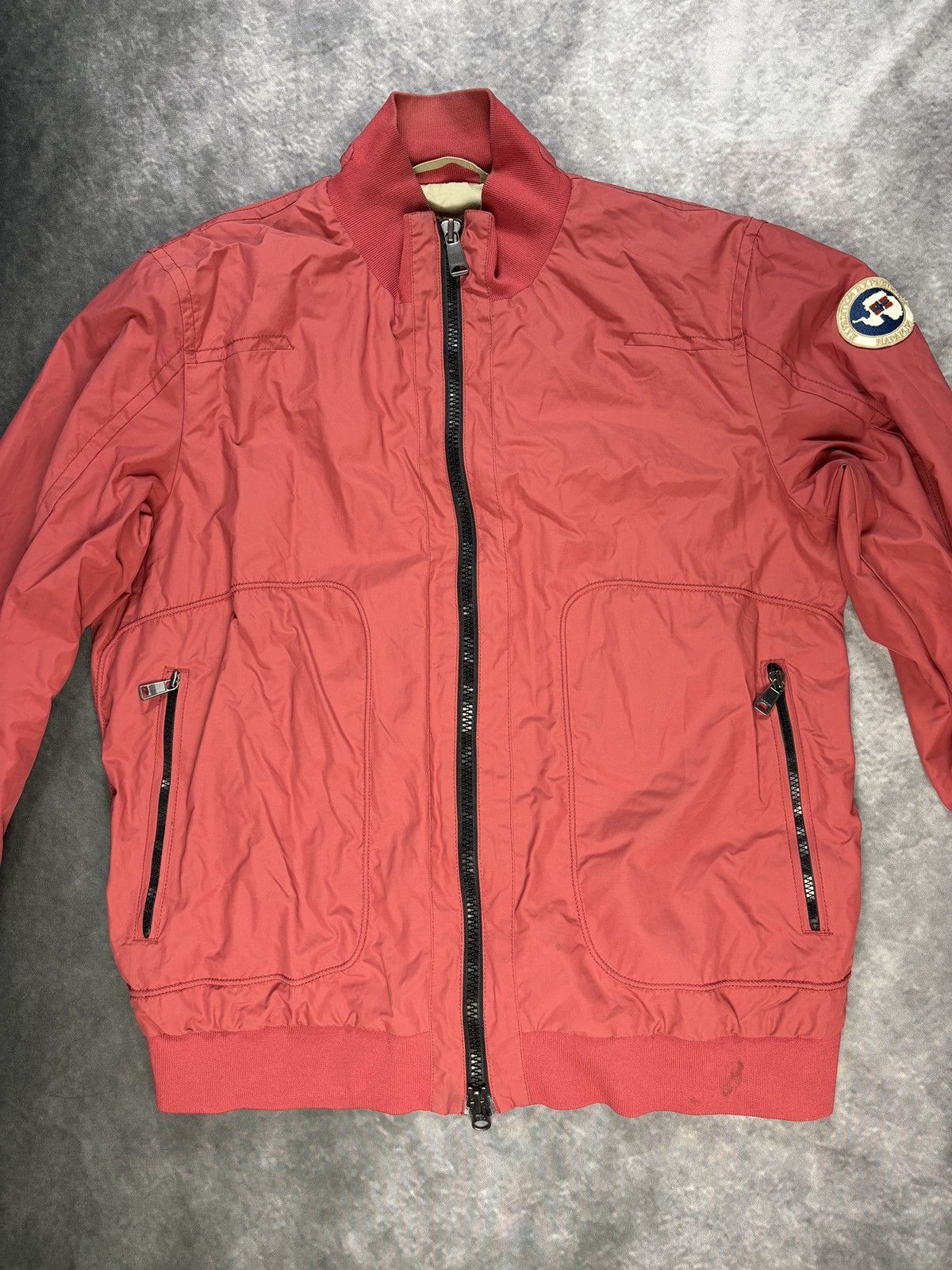 Napapijri × Vintage Vintage Napajiri Jacket Shell Windbreaker Track Jacket Coral Size US L / EU 52-54 / 3 - 11 Thumbnail