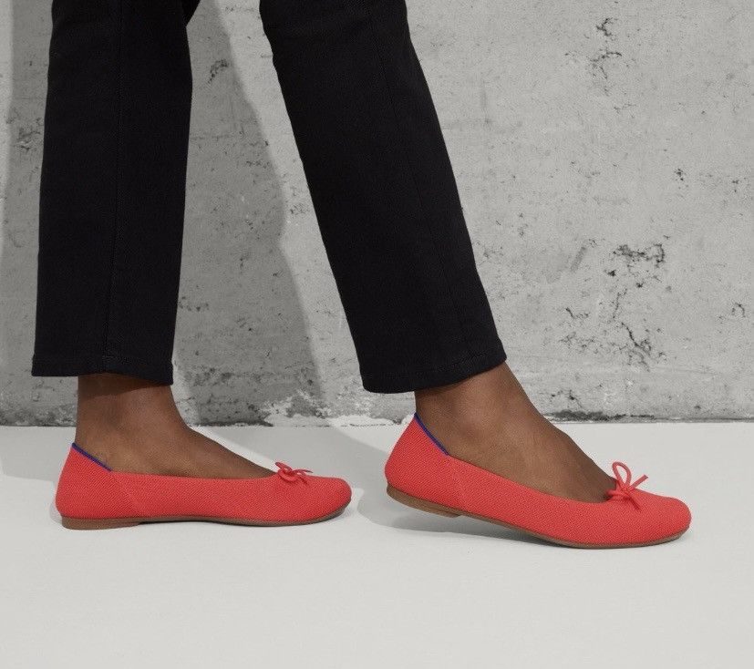 Rothy's Rothy’s The Ballet Bow Flat Glamour Red In Love Insole 9 NEW Size US 9 / IT 39 - 2 Thumbnail