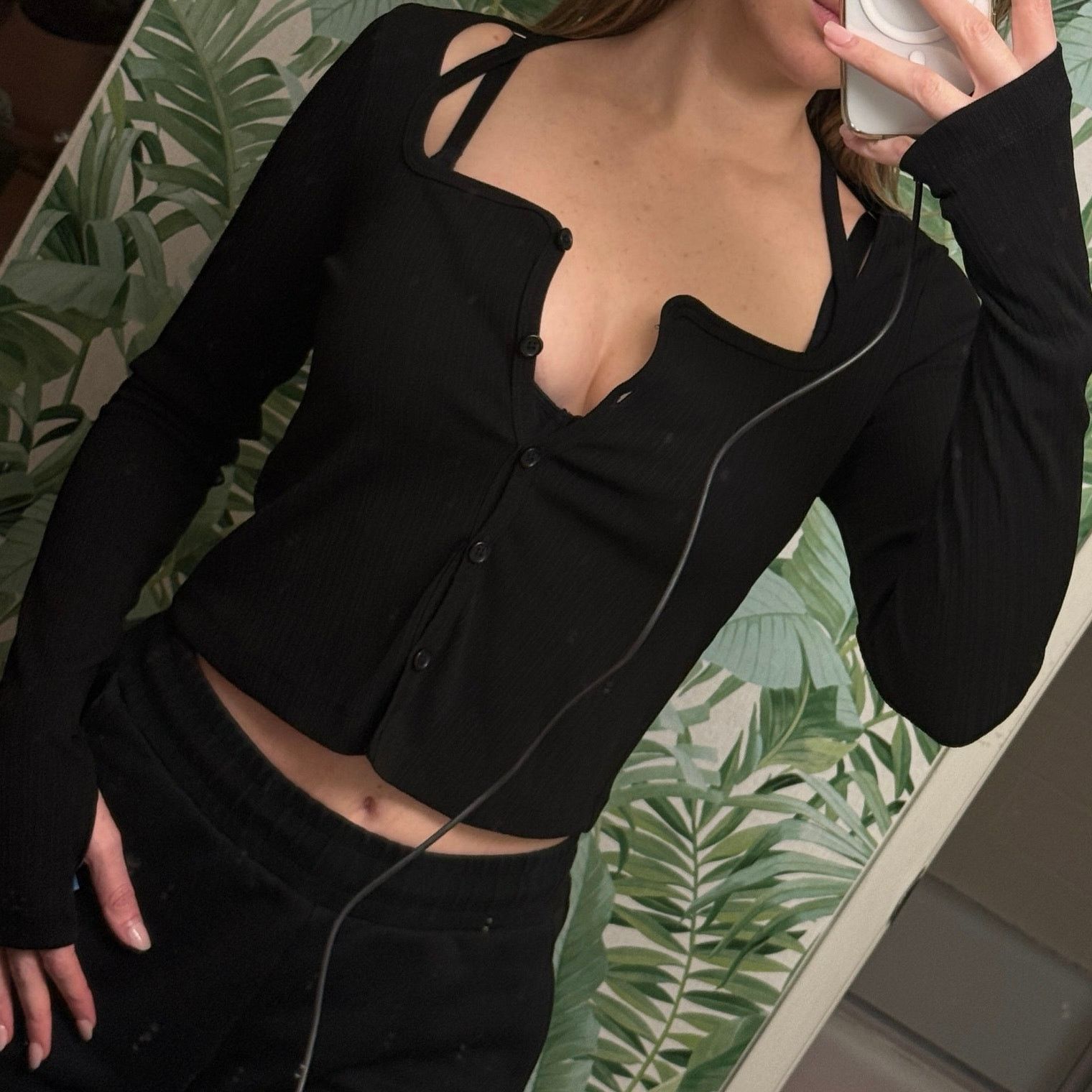 Helmut Lang helmut lang square neck cardigan - black Size M / US 6-8 / IT 42-44 - 4 Thumbnail