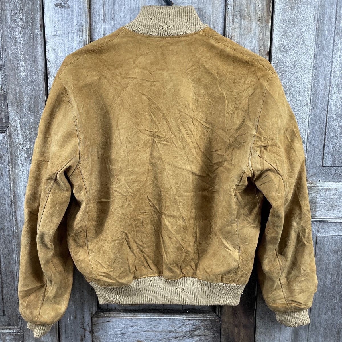 Japanese Brand × Vintage Vintage Japanese Brand Distressed Leather Bomber Jacket Size US L / EU 52-54 / 3 - 2 Thumbnail