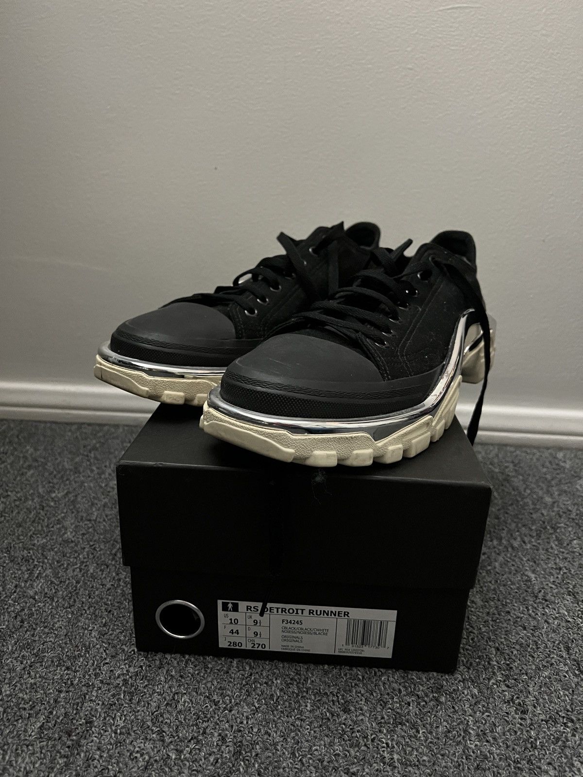 image of Raf Simons Black Detroit Runners Shoes, Men's (Size 10)