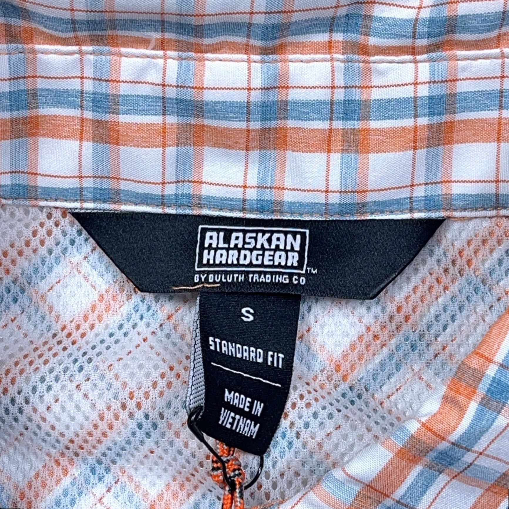 Vintage Alaskan Hardgear Shirt Men Small Orange Blue Plaid Button Up Regular Fit Hiking Casual Travel Size US L / EU 52-54 / 3 - 3 Thumbnail