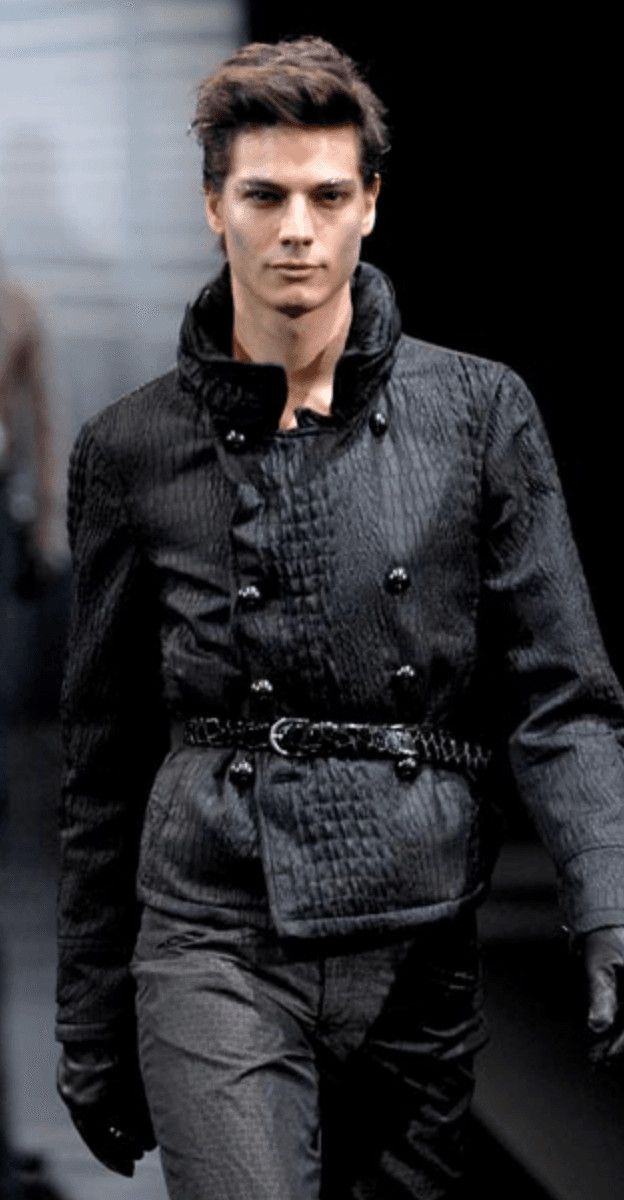 Emporio Armani FW2007 Emporio Armani Offcier Black Crocodile Effect Jacket Size US M / EU 48-50 / 2 - 2 Thumbnail