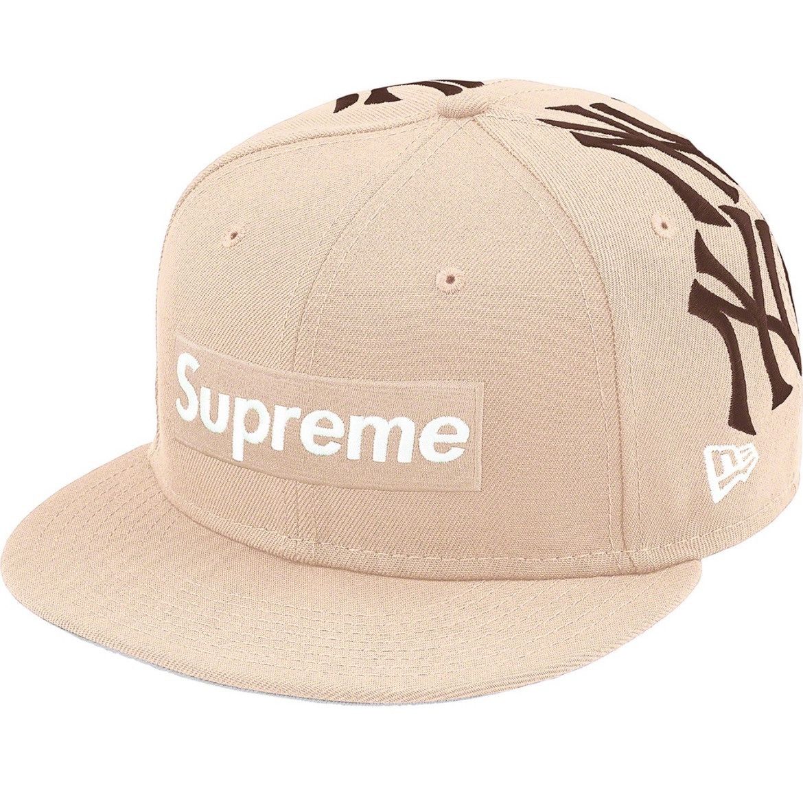 Supreme New York Yankees Box Logo New Era Tan 7 5/8 FW21