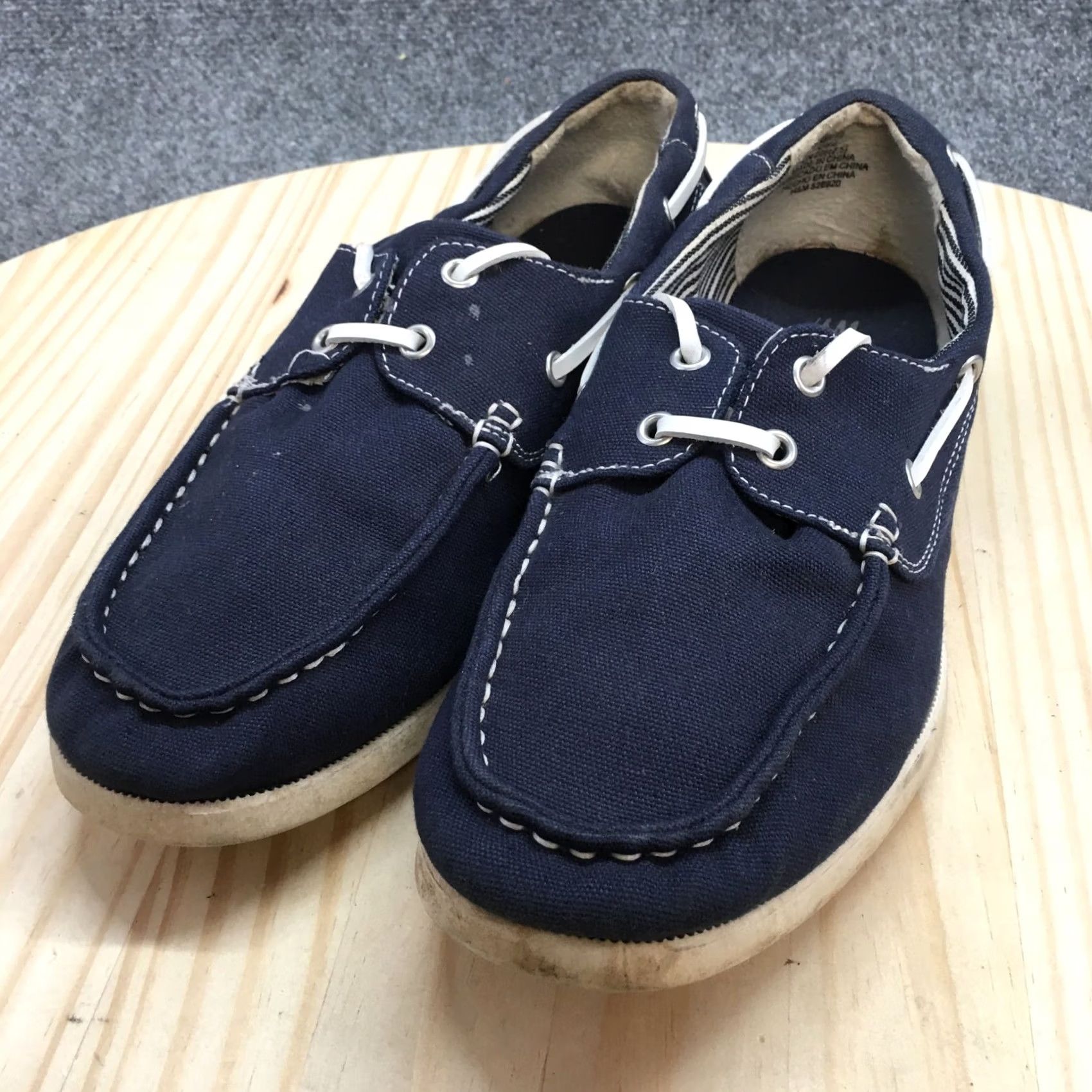 H&M H&M Boat Shoe Mens 42 Blue Fabric Lace Up Low Top Casual Sneakers Size US M / EU 48-50 / 2 - 3 Thumbnail
