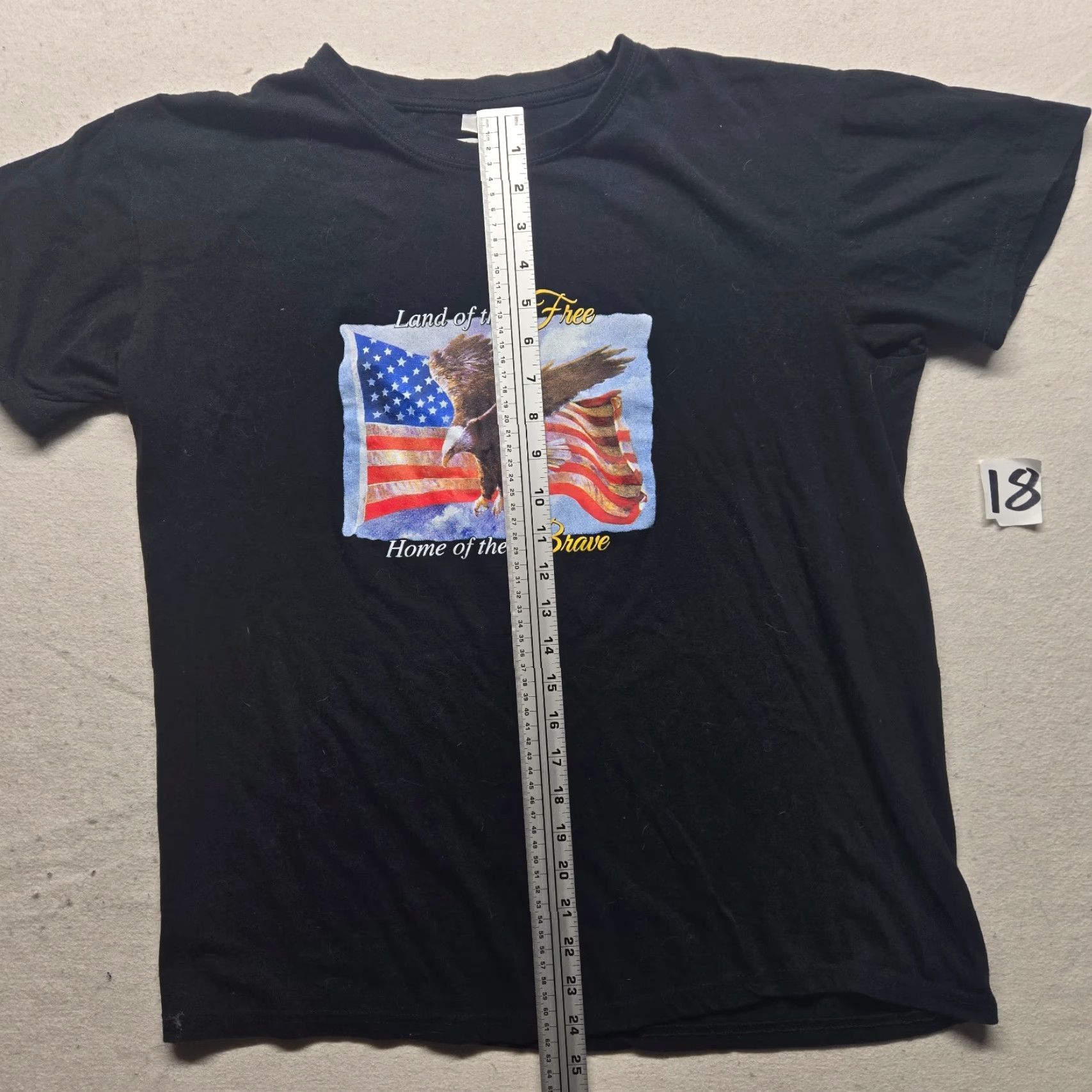 Vintage America Flag USA Patriotic Black Tee T-Shirt Short Sleeve Men's L 4th July Shirt USA Patriotic Mens Black T-Shirt Short Sleeve L Size US L / EU 52-54 / 3 - 5 Thumbnail
