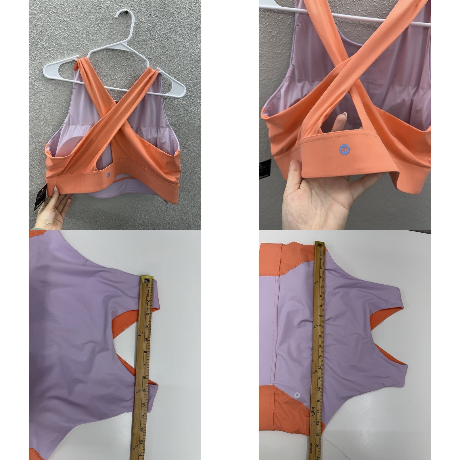 Eddie Bauer Eddie Bauer Womens Shoreline Sport Top Sleeveless Cropped Colorbloc XL Purple Racerback NWTs Sports Bra Shirt Women X L Size XL / US 12-14 / IT 48-50 - 8 Thumbnail