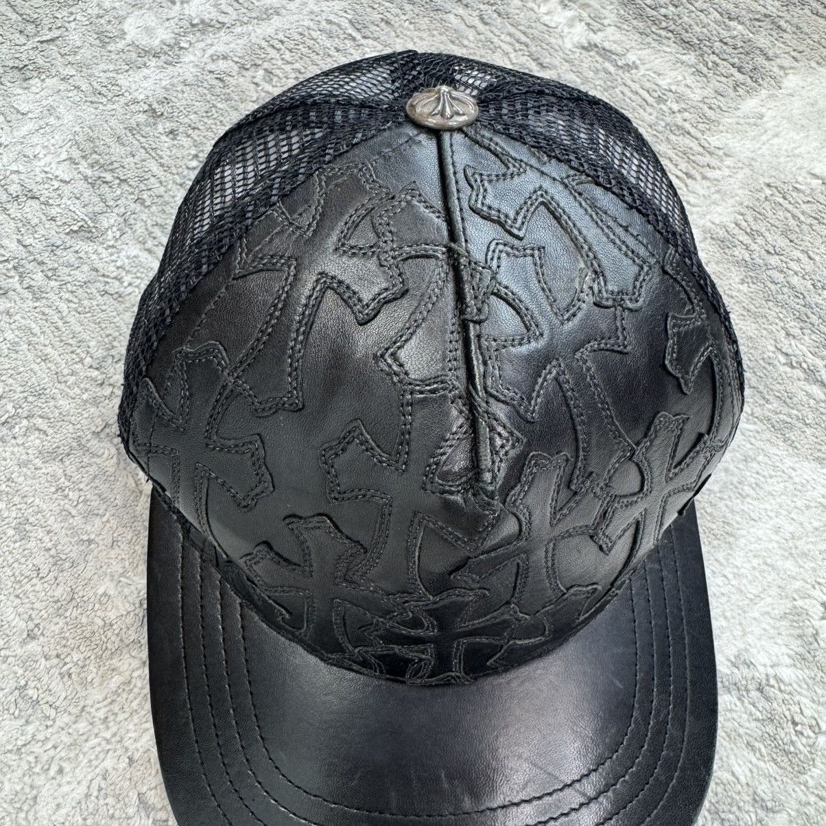 Chrome Hearts Cemetery leather patch cross trucker hat Size ONE SIZE - 5 Thumbnail