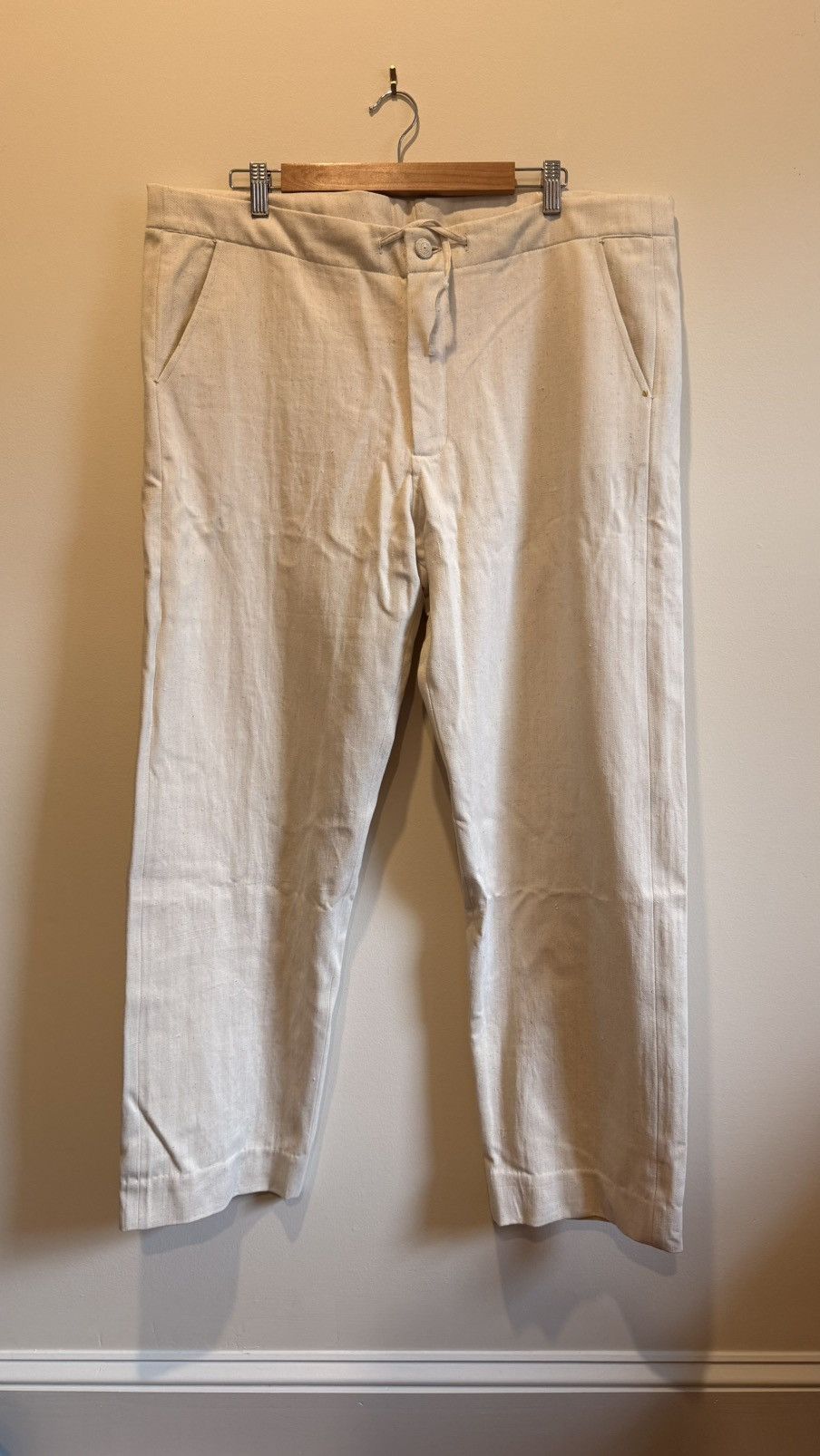 11.11 / eleven eleven Ecru Drawstring Denim Trousers Size US 34 / EU 50 - 6 Thumbnail