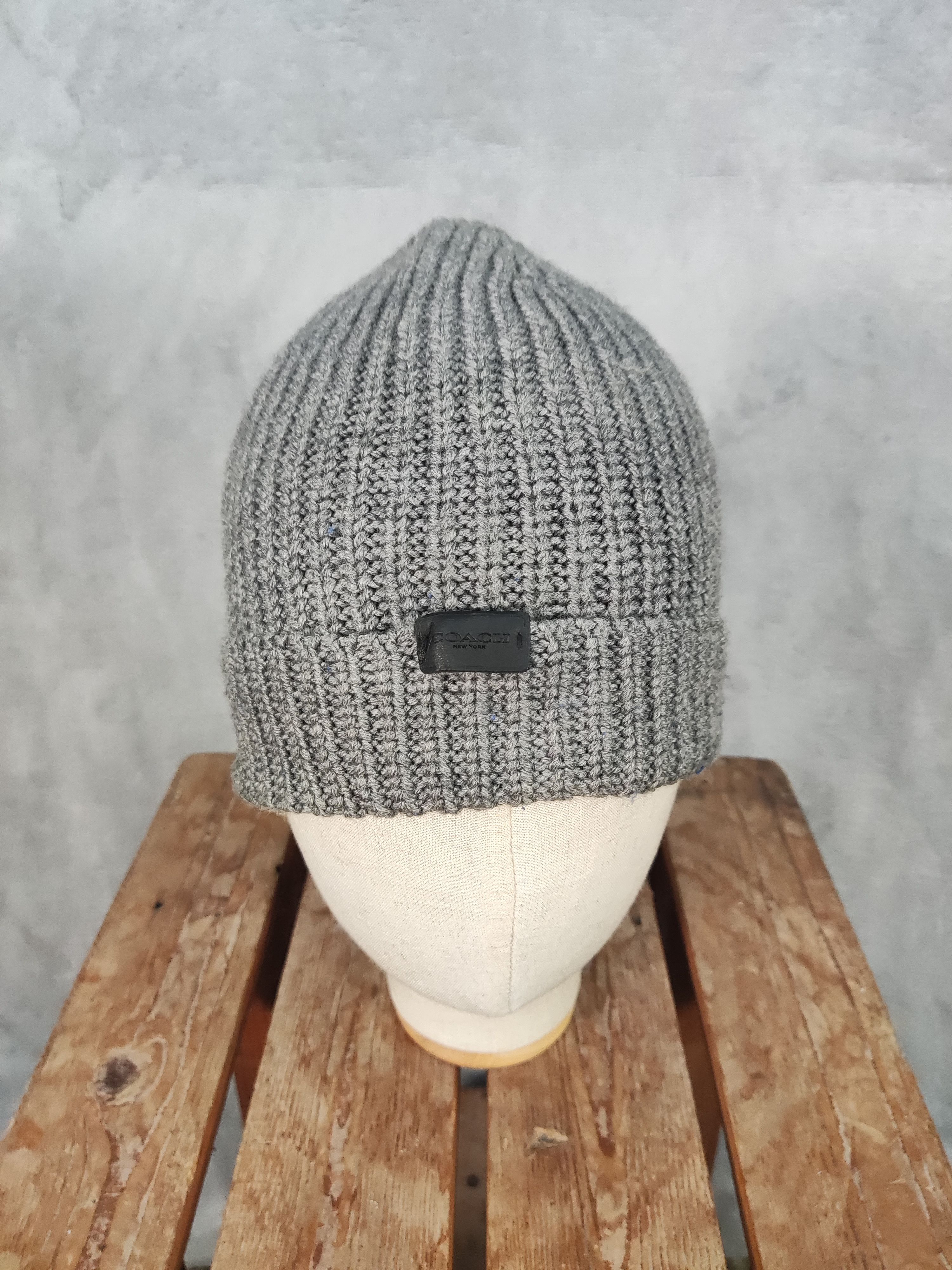 Coach Vintage Coach Plain Gray Wool Beanie Hat Size ONE SIZE - 2 Thumbnail