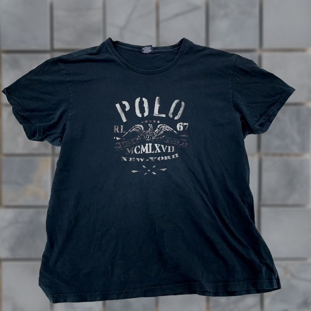 Polo Ralph Lauren Polo Ralph Lauren T-Shirt Mens L Black RL 67 Eagle Graphic Crewneck NYC City Bird Logo Graphic Print Size US L / EU 52-54 / 3 - 1 Thumbnail