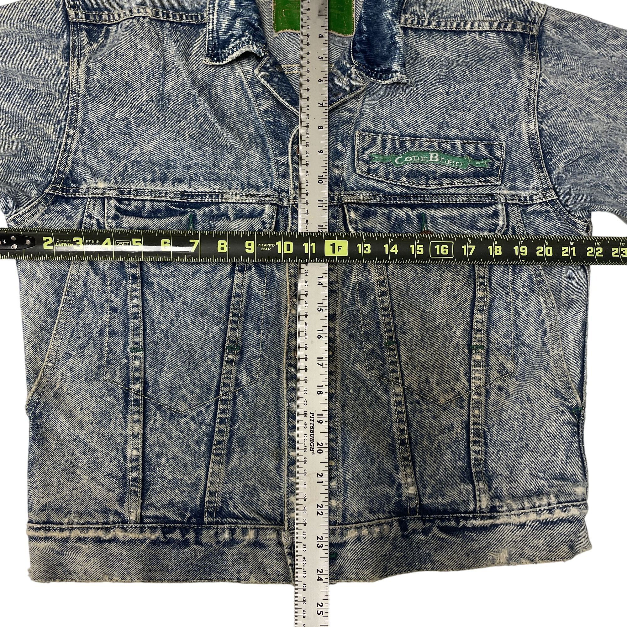Other Vtg Code Bleu DESTROYED Blue Jean ACID WASH Jacket Size US M / EU 48-50 / 2 - 7 Thumbnail