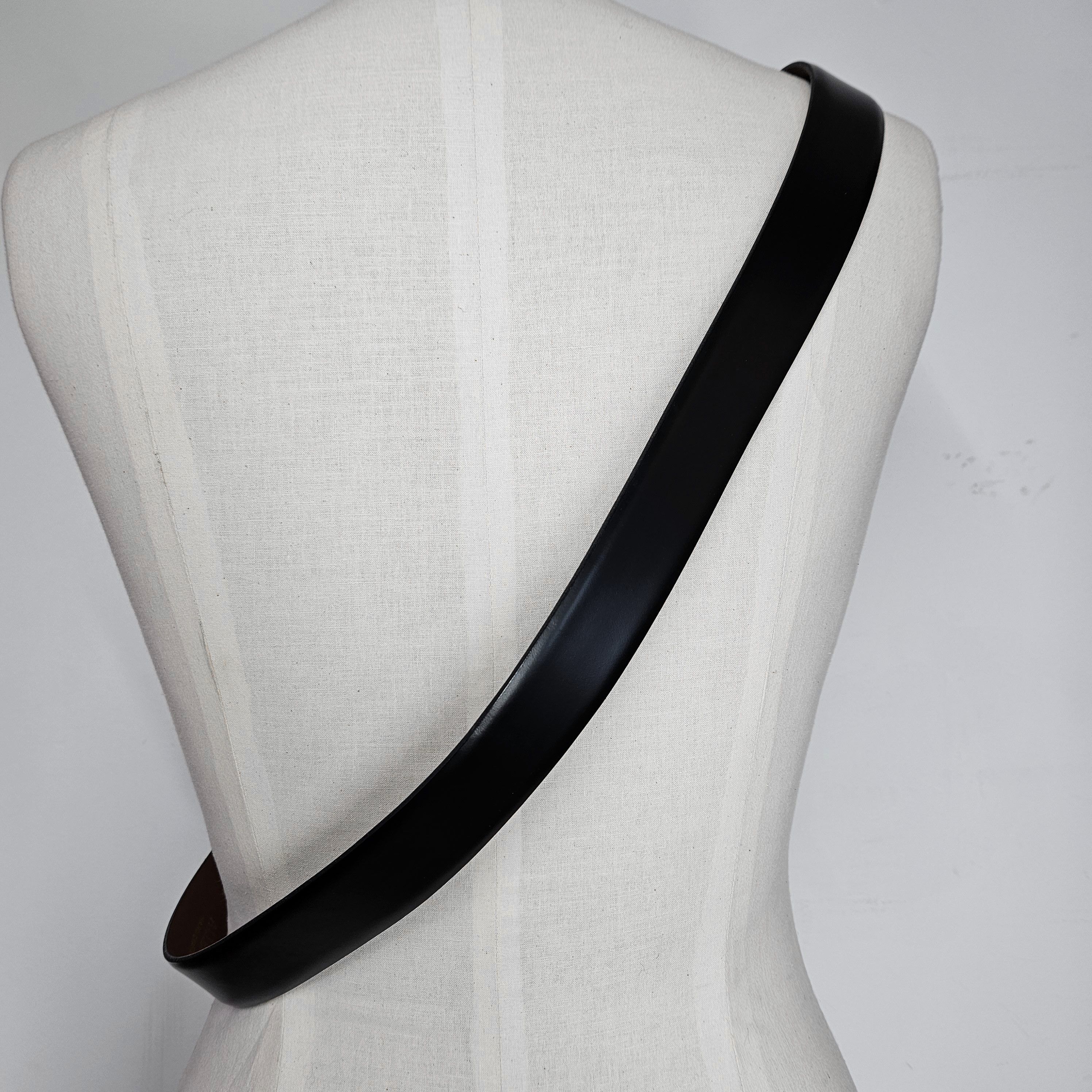 Allen Edmonds Allen Edmonds 43-48" Belt Midland Black Smoothe Leather Size 44 - 3 Thumbnail
