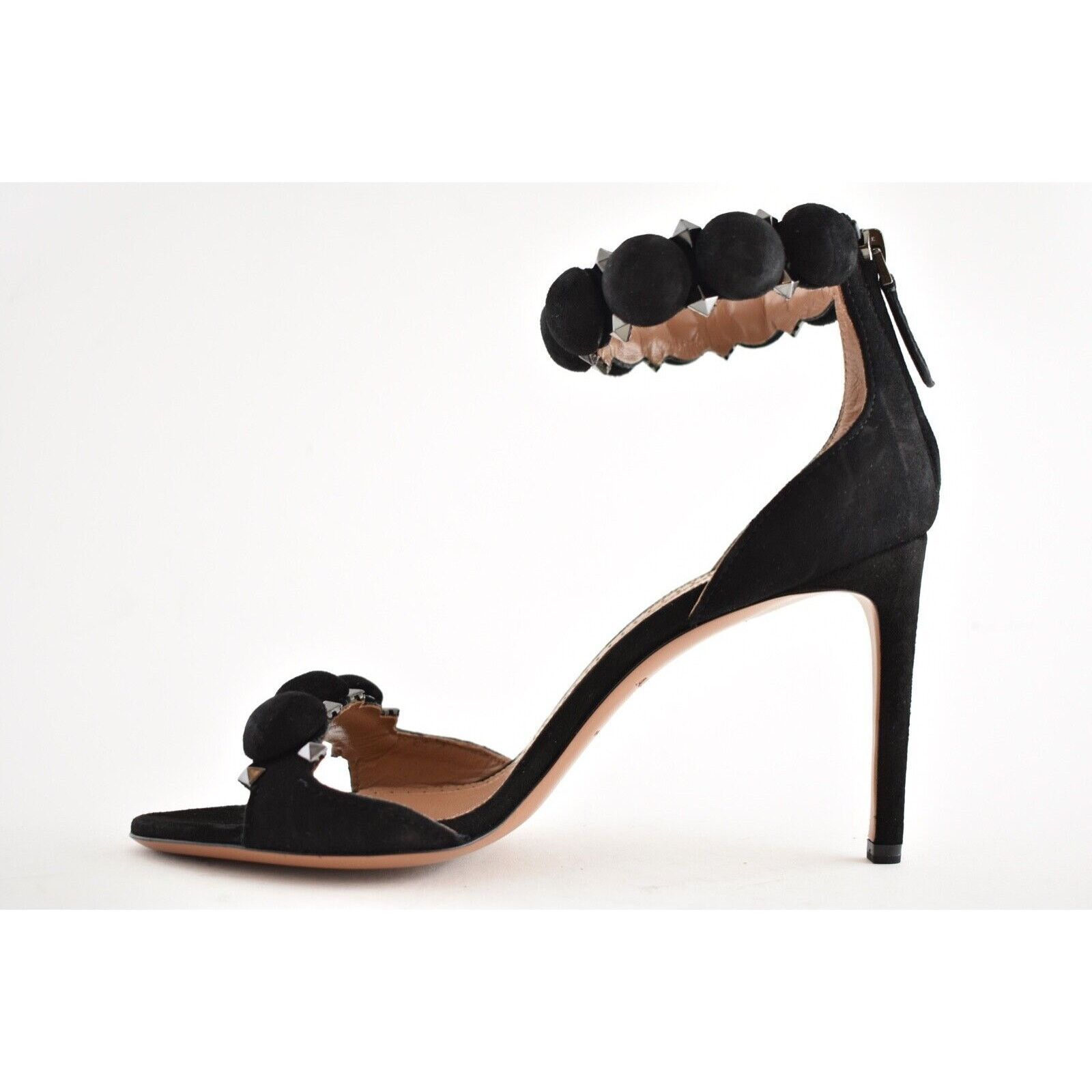 Alaia 90mm Studded Pom Pom Ankle Strap Sandal Heel Pump 37 Size US 7 / IT 37 - 5 Thumbnail