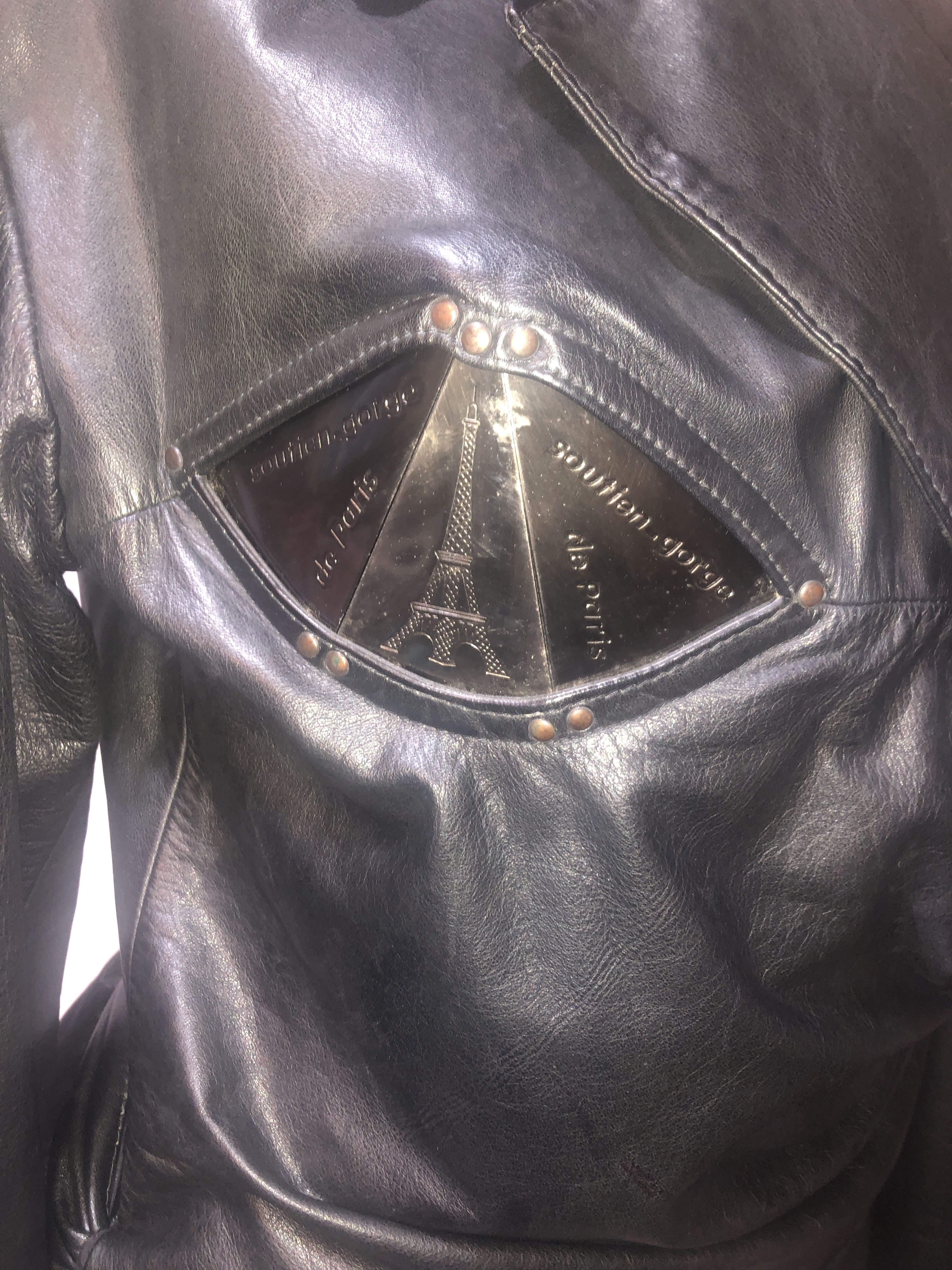 Calugi e Gianelli Metallic bra Bondage Leather Jacket Size L / US 10 / IT 46 - 3 Thumbnail