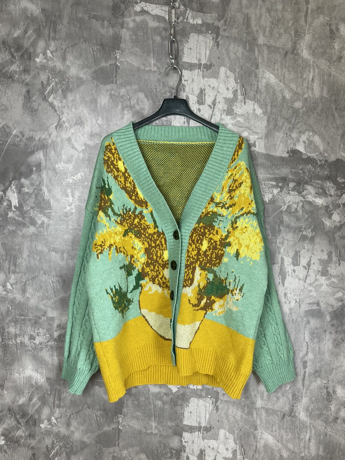 Other Avant Garde Oversized Cardigan Sunflower Logo Sweater Size L / US 10 / IT 46 - 1 Thumbnail