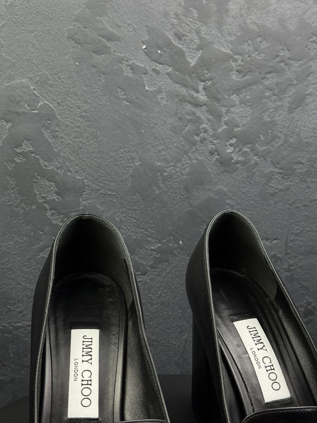 Jimmy Choo JIMMY CHOO Womens Black Diamond Tilda Leather Heeled Size US 9 / IT 39 - 5 Thumbnail