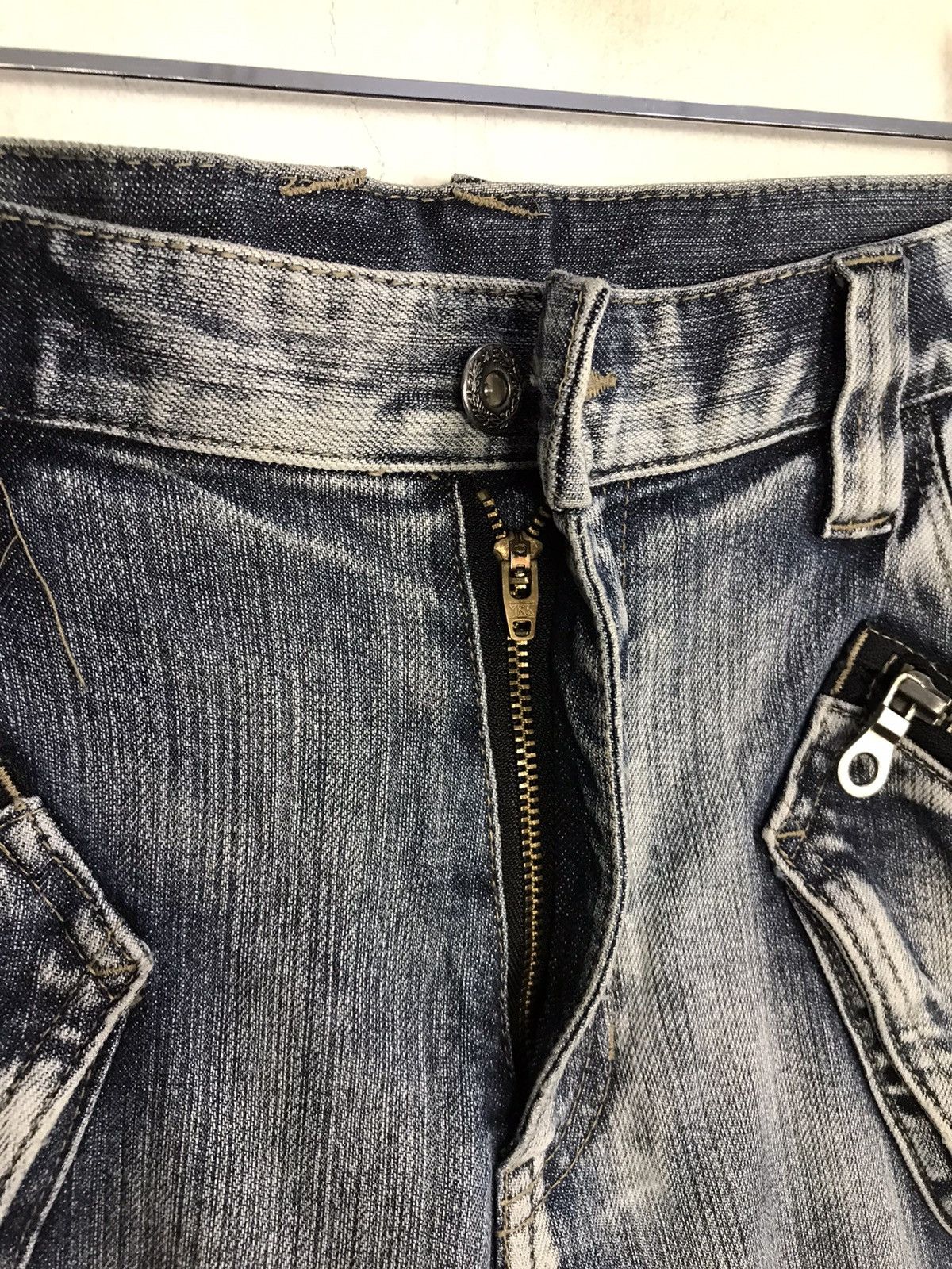 PPFM × Vintage Vintage Ppfm Twirl Punk Zipper Light Wash Jeans Size US 33 - 9 Thumbnail
