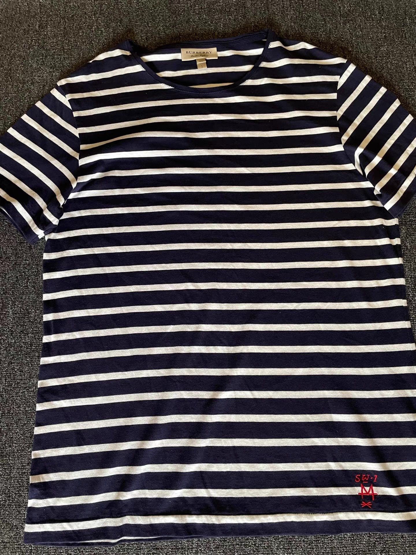 Burberry Burberry white and blue striped short-sleeve T-shirt Q4 Size US L / EU 52-54 / 3 - 2 Thumbnail
