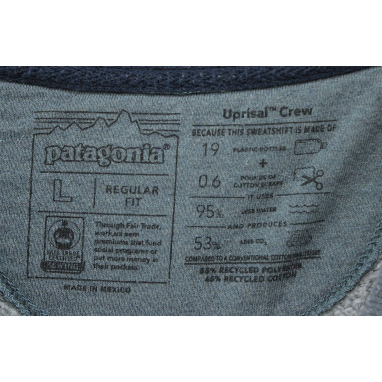 Patagonia Patagonia Sweatshirt Women's L Uprisal Crew Gray Graphic Logo Outdoor Hiking Warm Size L / US 10 / IT 46 - 3 Thumbnail