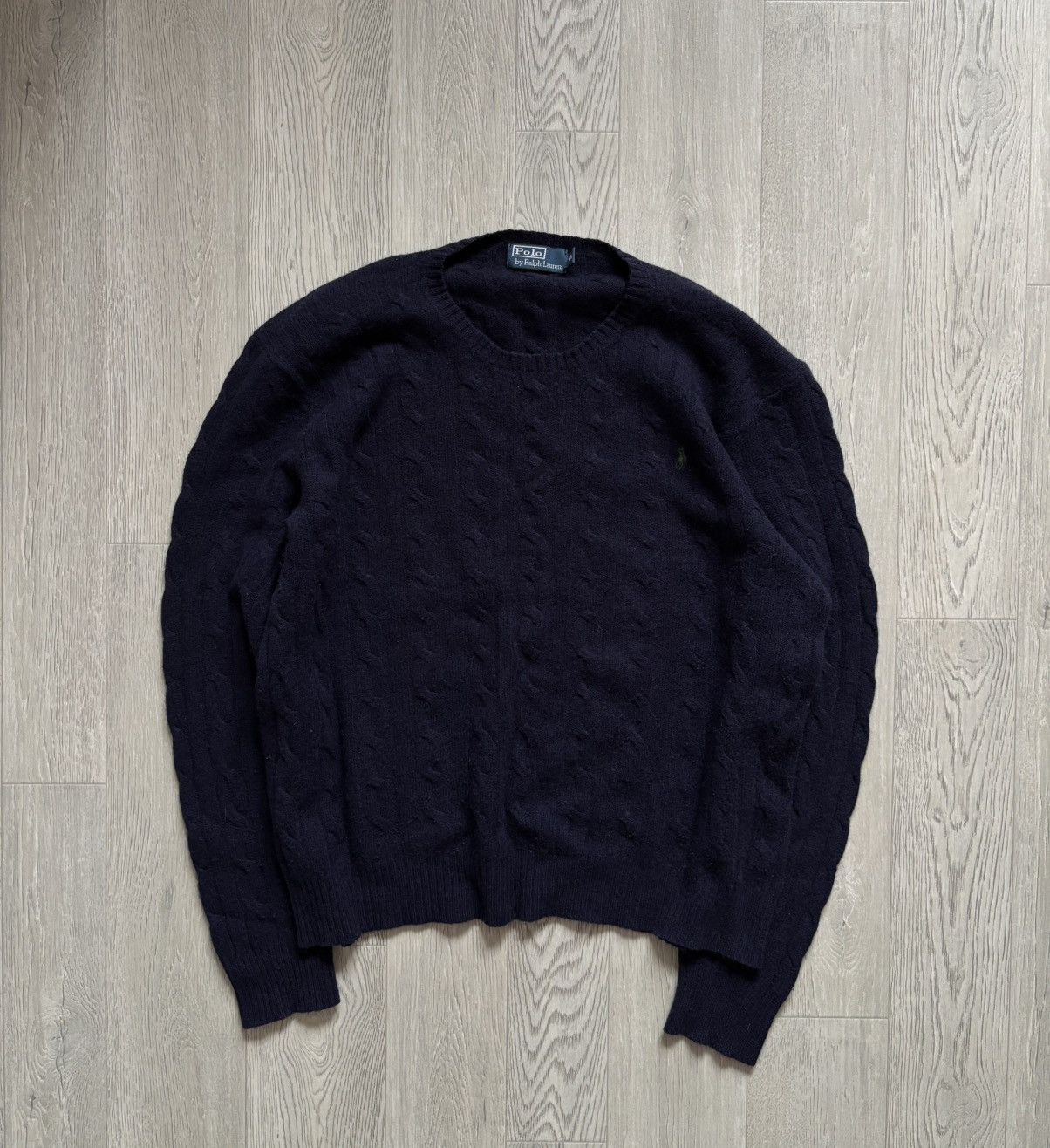 Polo Ralph Lauren × Vintage Vintage Polo Ralph Lauren Lamb Wool Sweater Green Logo Size US XL / EU 56 / 4 - 1 Thumbnail