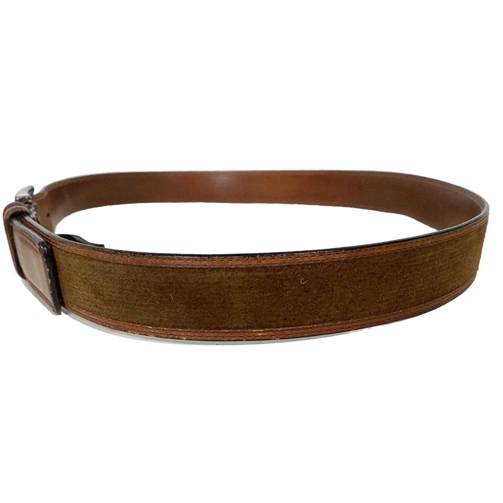Vintage Trafalgar Belt Men Cowhide Suede Veg Tanned Leather Brown 1103TF14-208 Sz 40 Mens Belt, 1.25” Width, Brown, Preowned, Vintage? Size 40 - 6 Thumbnail