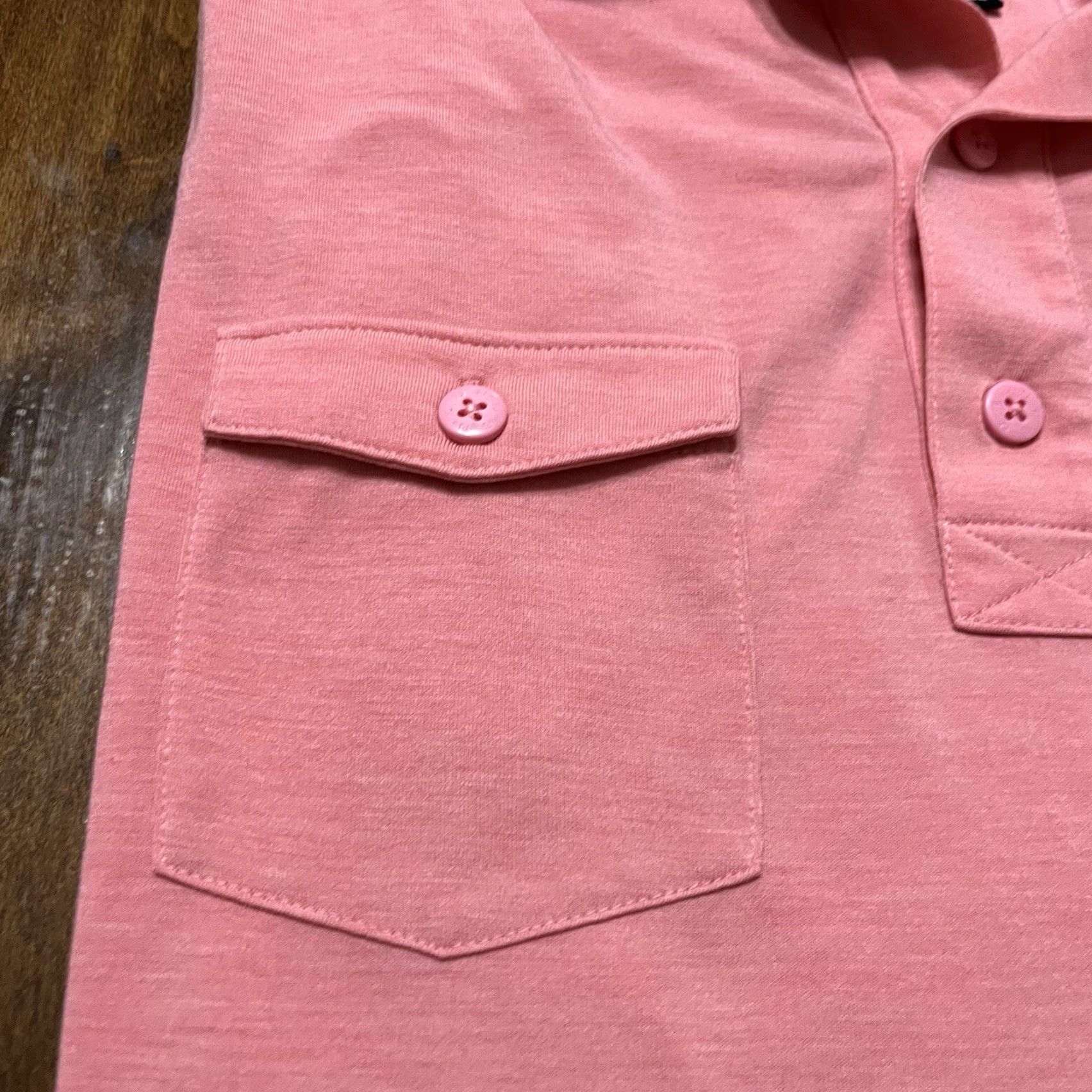 Footjoy Footjoy Polo Shirt Mens Large Pink Salmon Pocket Performance Stretch Short Sleeve Collared Golf Breathable All Seasons Logo Size US L / EU 52-54 / 3 - 4 Thumbnail