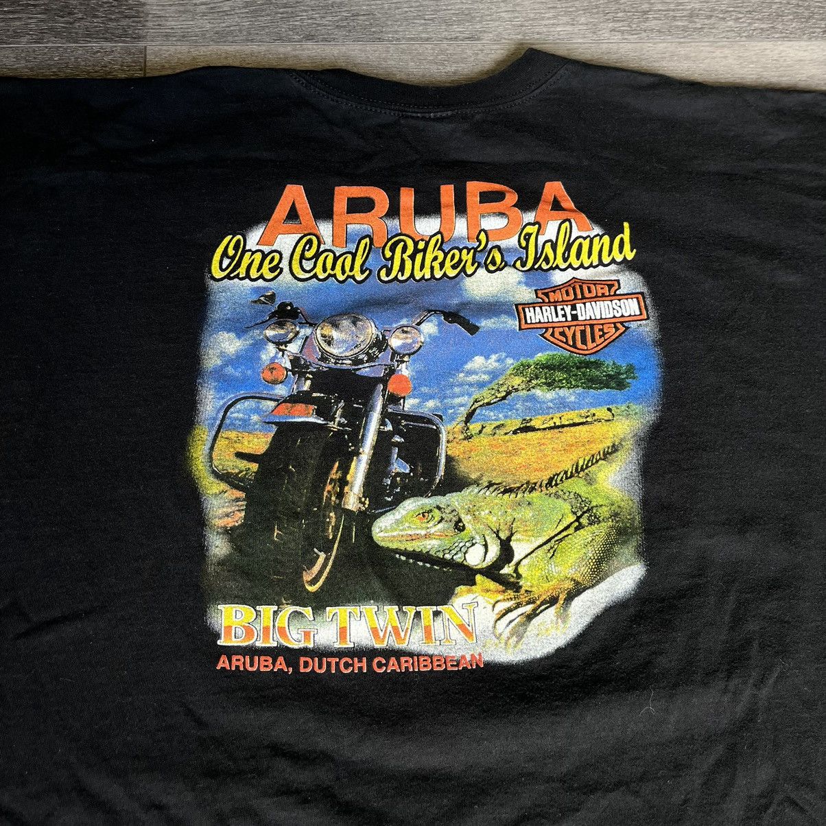Harley Davidson × Vintage Vintage Y2K Harley Davidson Caribbean Aruba Graphic Logo Tee Size US XL / EU 56 / 4 - 4 Thumbnail