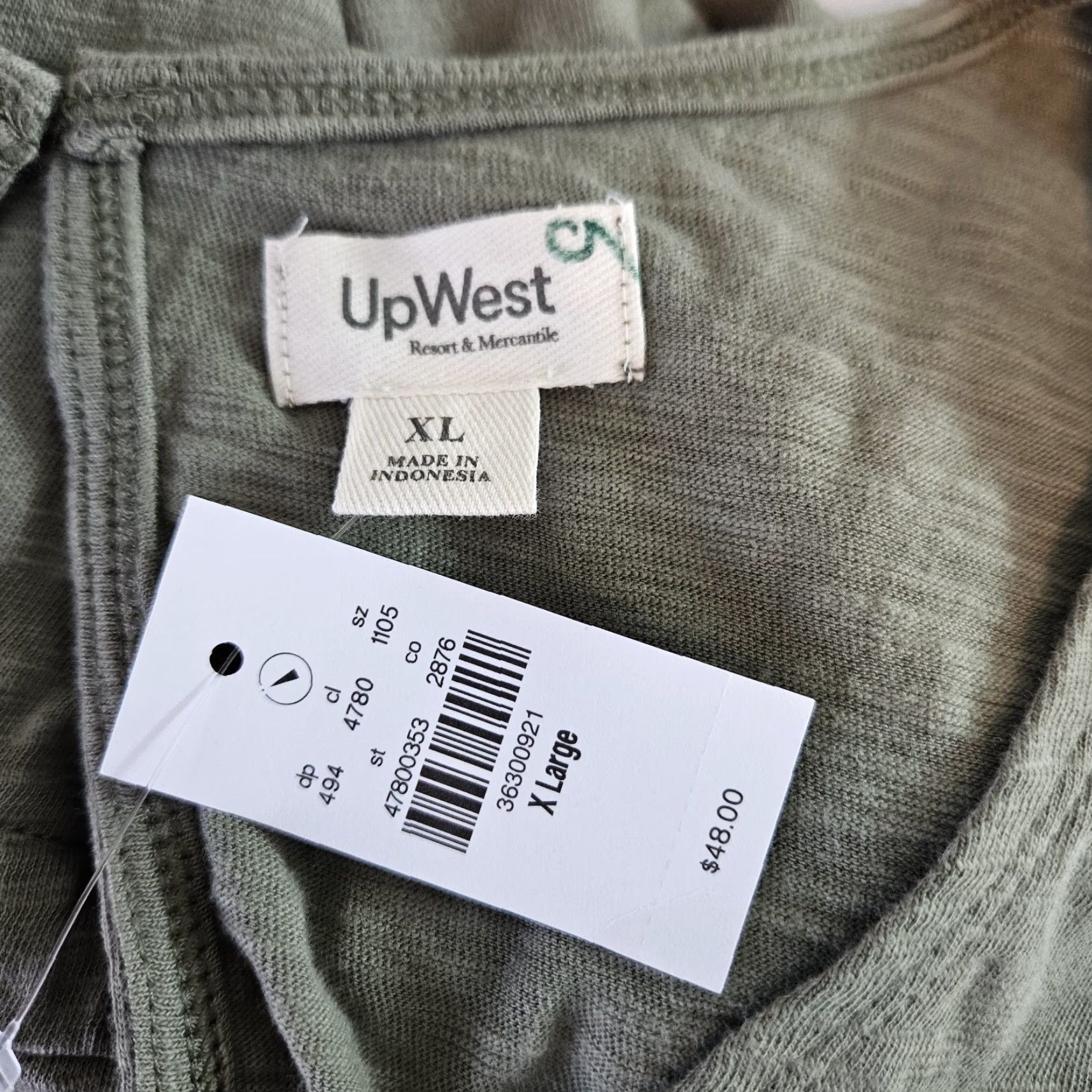 Vintage UpWest Womens Romper XL Green Cotton V-Neck Sleeveless Pockets One-Piece Size 40" / US 18 - 4 Thumbnail